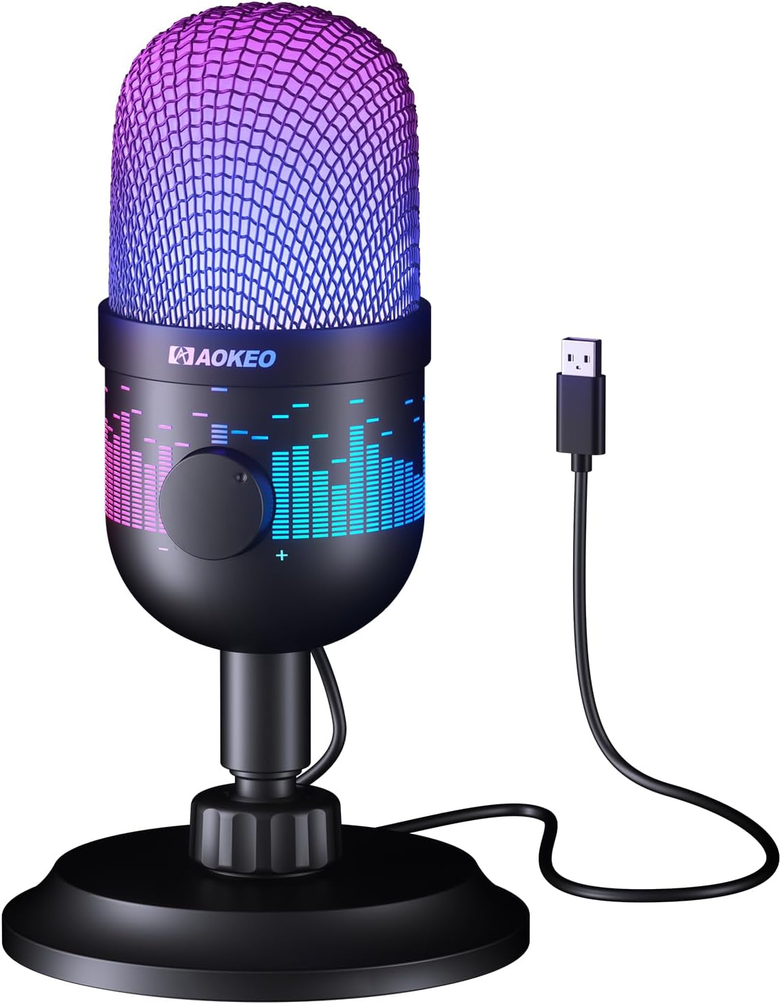 USB Desktop Microphone, Computer Microphone for PC with Noise Cancellation & Click to Mute Function for Recording, Gaming, Podcasting, Streaming, YouTube, Mac, Laptop