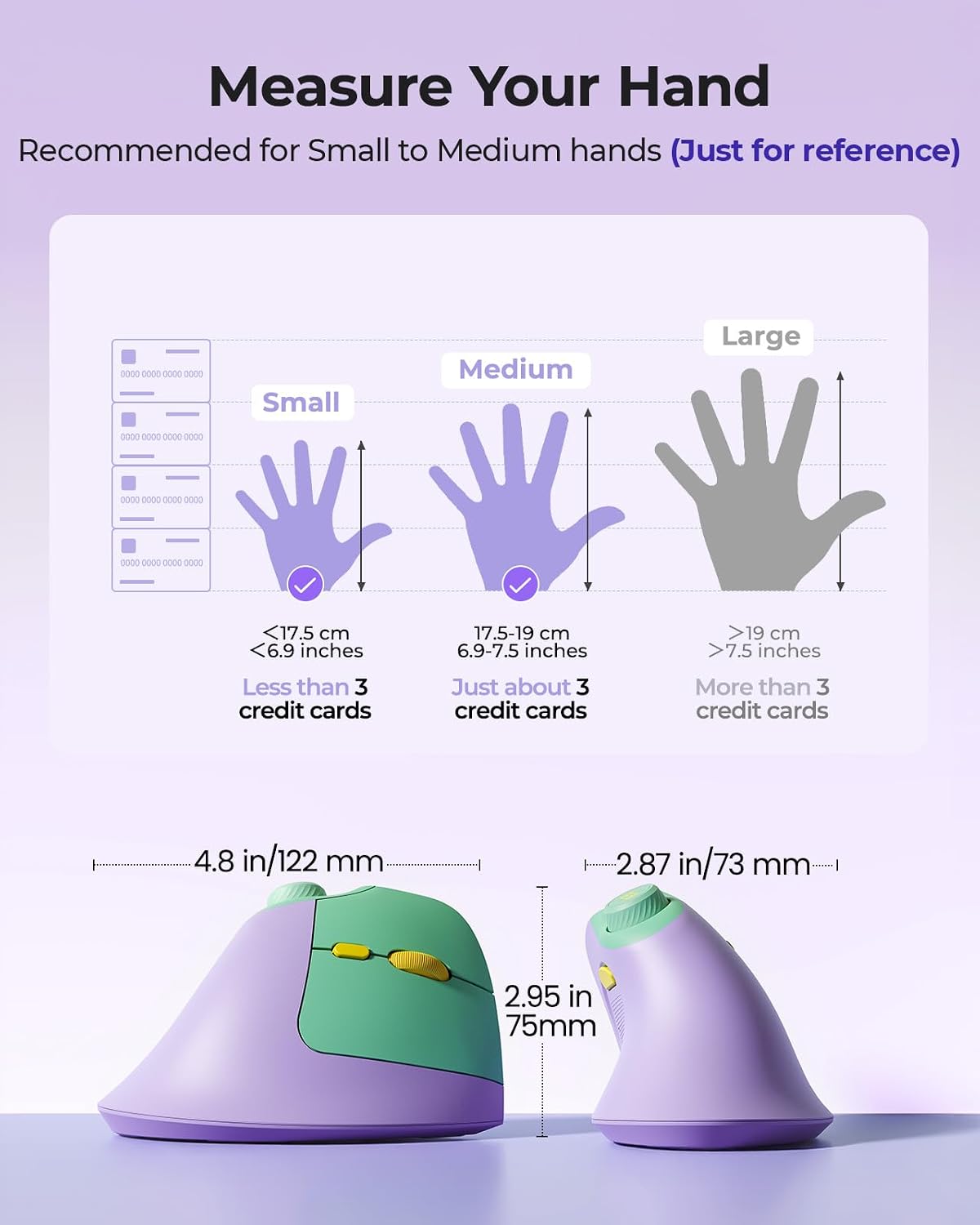 seenda MOU-302 Wireless Bluetooth Ergonomic Vertical Mouse with Volume Knob