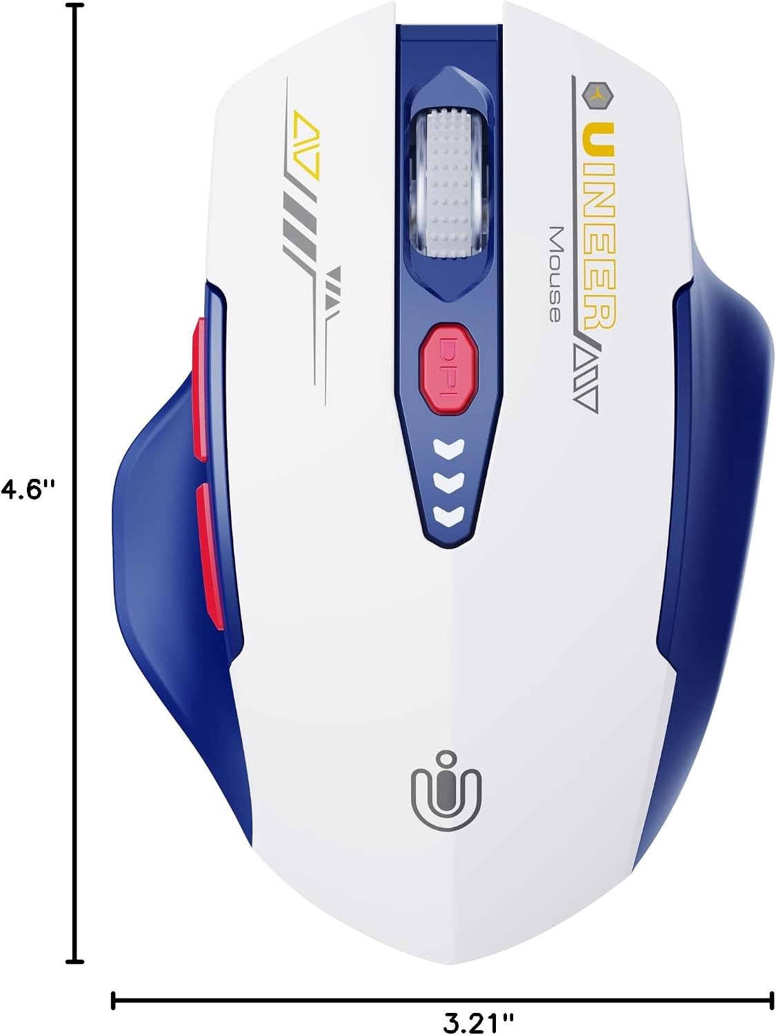 Uineer Bluetooth Mouse, Tri-Mode Wireless, Rechargeable, 3-Device Switch