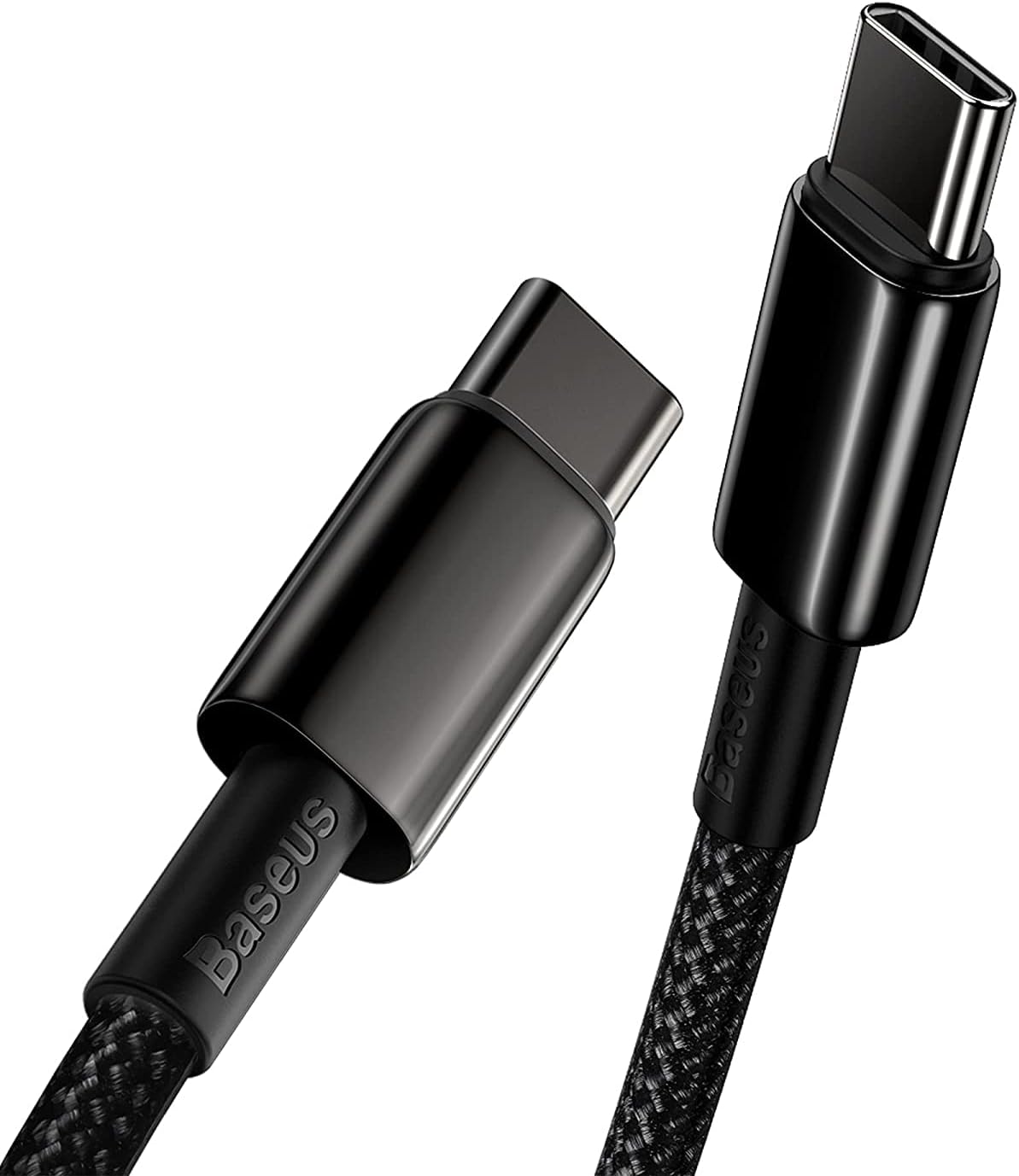 Baseus USB C Cable, 100W PD 5A QC 4.0 Fast Charging USB C to USB C Cable, Zinc Alloy Nylon Braided Type C Data Cable for Samsung S21 S20+ S10 Note 10 iPad Pro MacBook Pro Google Pixel and More (2M)