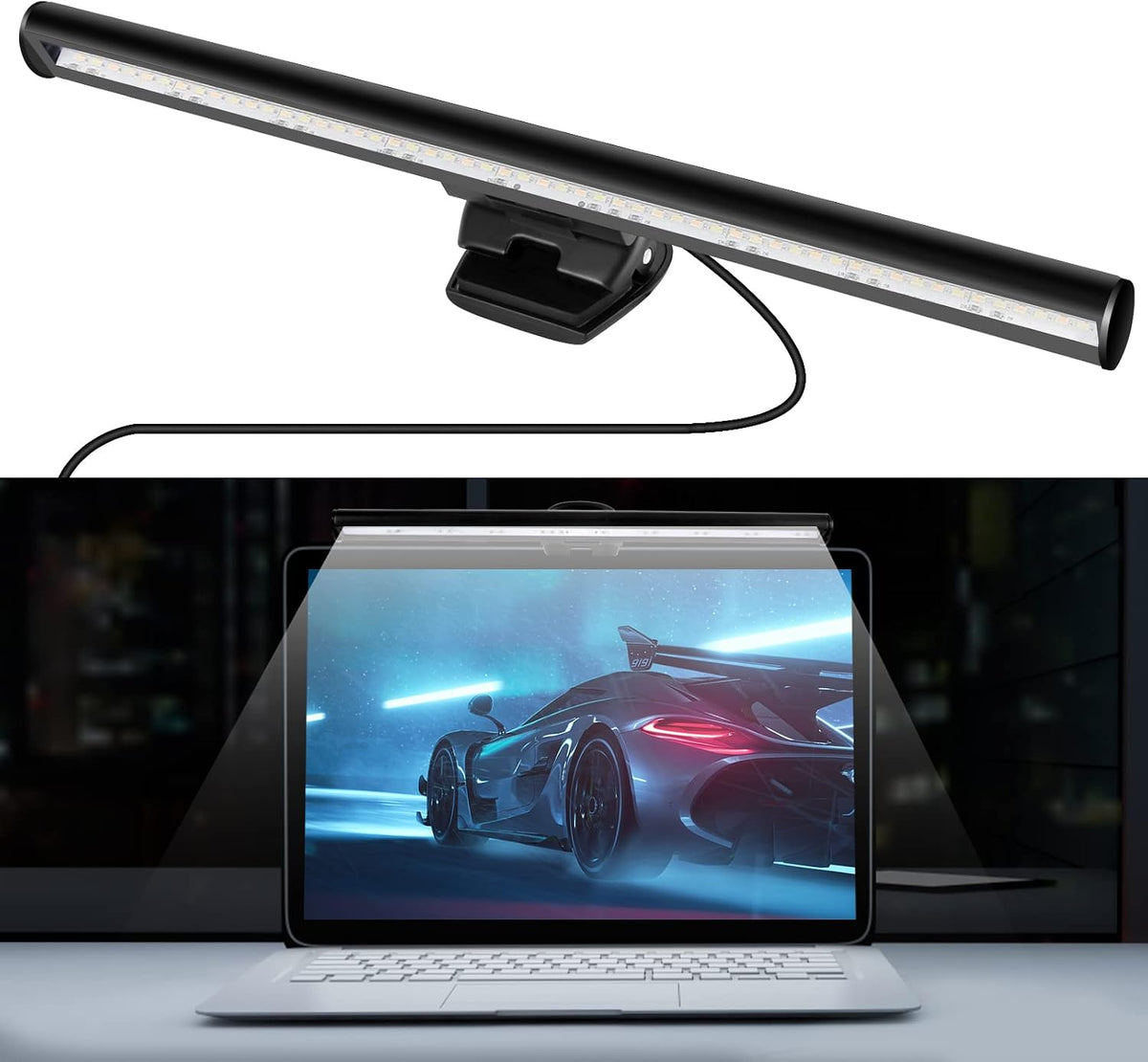 skybess Monitor Lamp Bar for Laptop, USB e-Reading LED Monitor Light Screenbar Task Light for Office/Home, Adjustable Brightness/Color Temperature, No Screen Glare for Eye Protection, Save Space