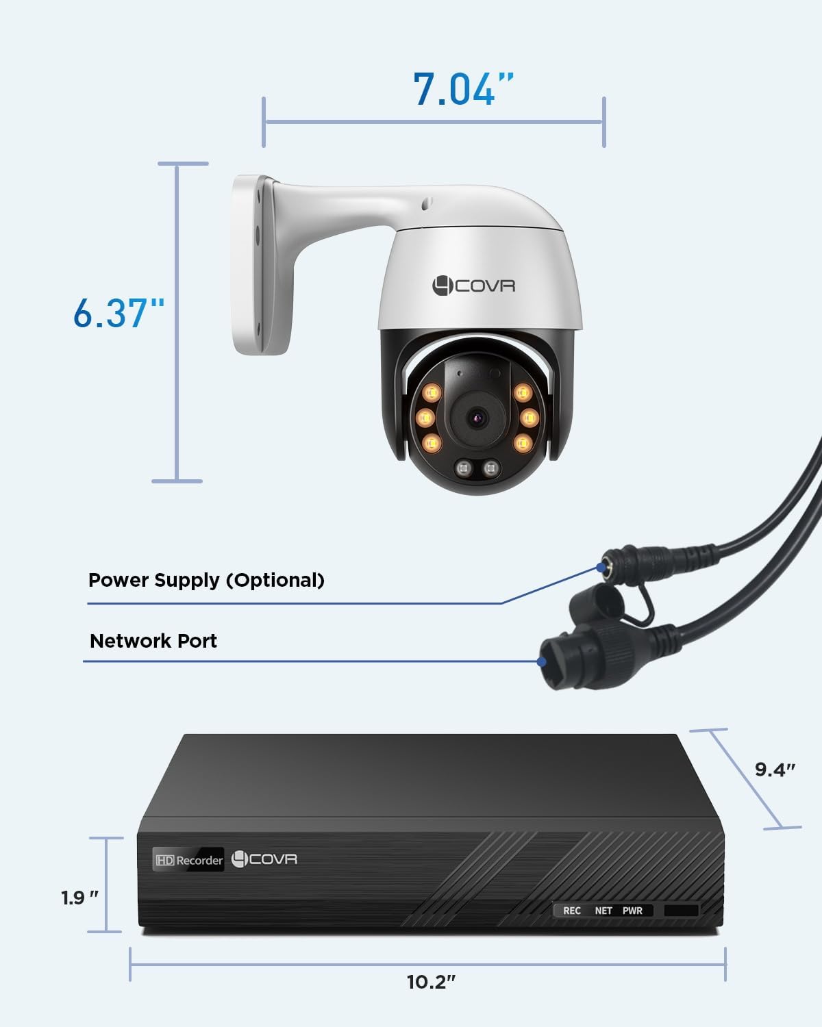 4COVR PoE PTZ Security Camera System, 8CH 4K NVR & 2TB HDD, LYM2XP5M0804