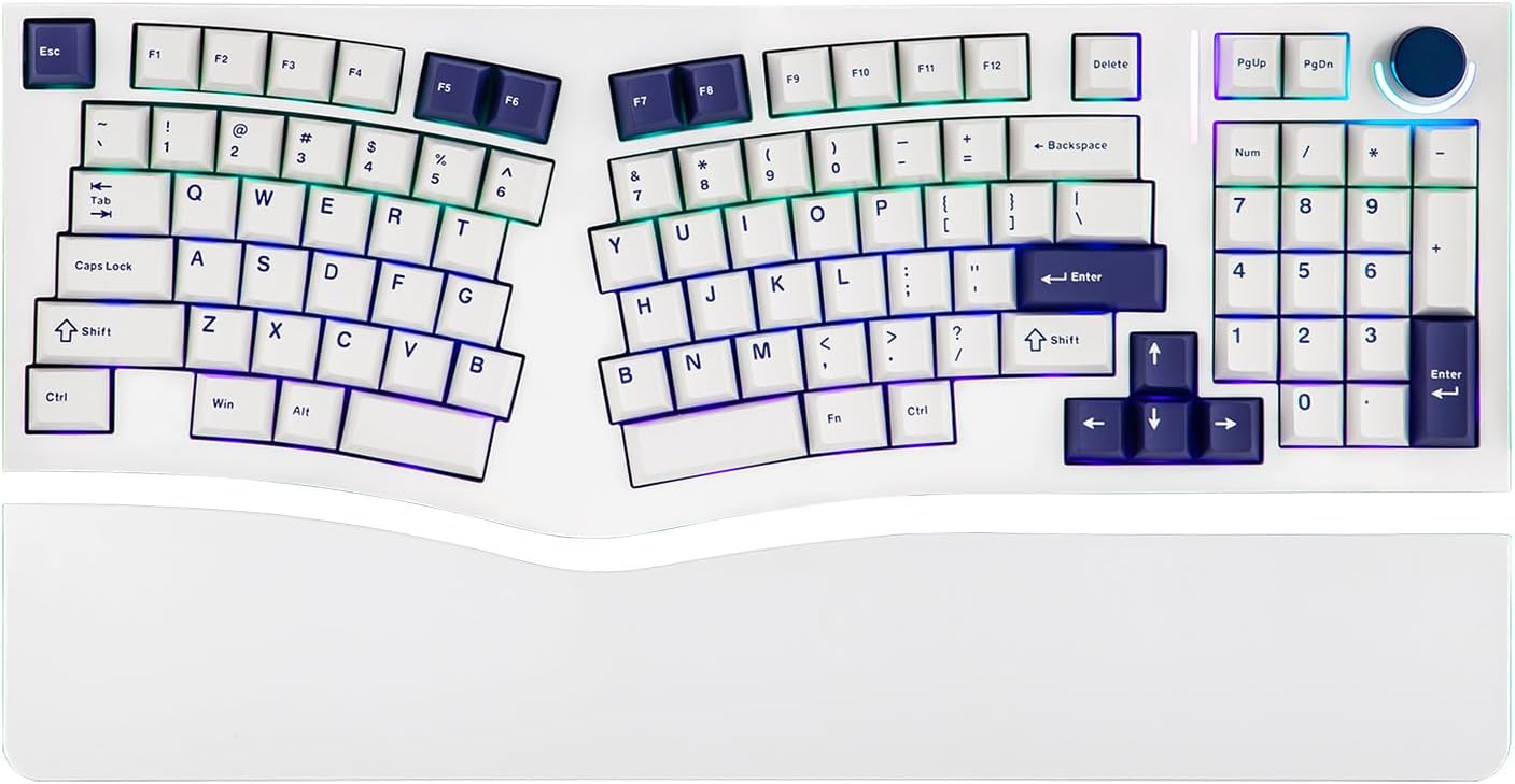 MechLands Feker Alice98 Ergonomic 98 Keys Custom Mechanical Keyboard | VIA Programmable, USB-C Wired Gaming Keyboard, Hot Swappable, 5 Layer Paddings, Control Knob, NKRO, RGB for Win/Mac (Black)
