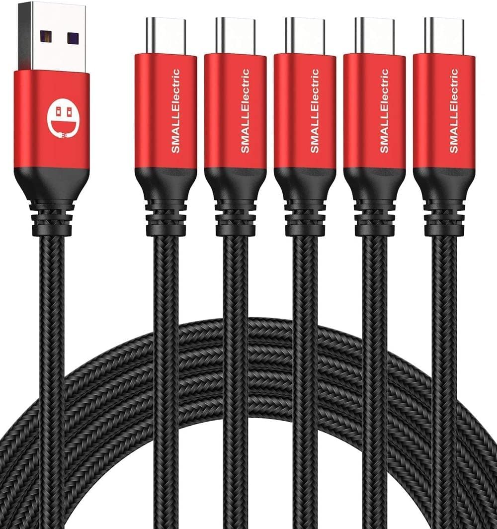 USB C Cable 10FT 5 Pack, USB A to Type C Fast Charger Cord | Extra long 10ft braided USB A to C charging cords for iPhone 17 16 15, Samsung Galaxy, LG and Type C devices.(Grey)