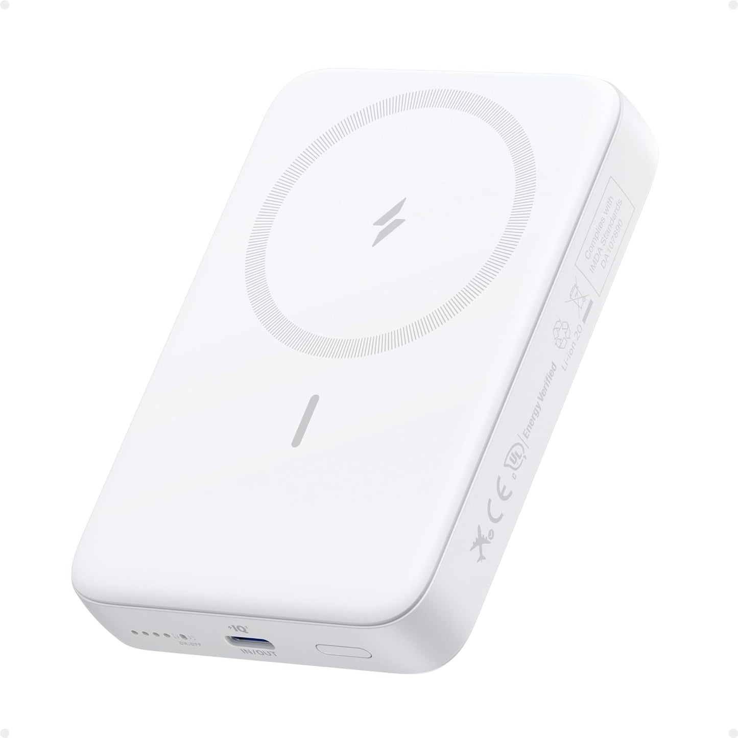 Anker Zolo Magnetic Power Bank,10,000mAh Magsafe Portable Charger | Compact Wireless Battery Pack with 30W Max Fast Charging, Skin-Friendly and Durable Design for Travel