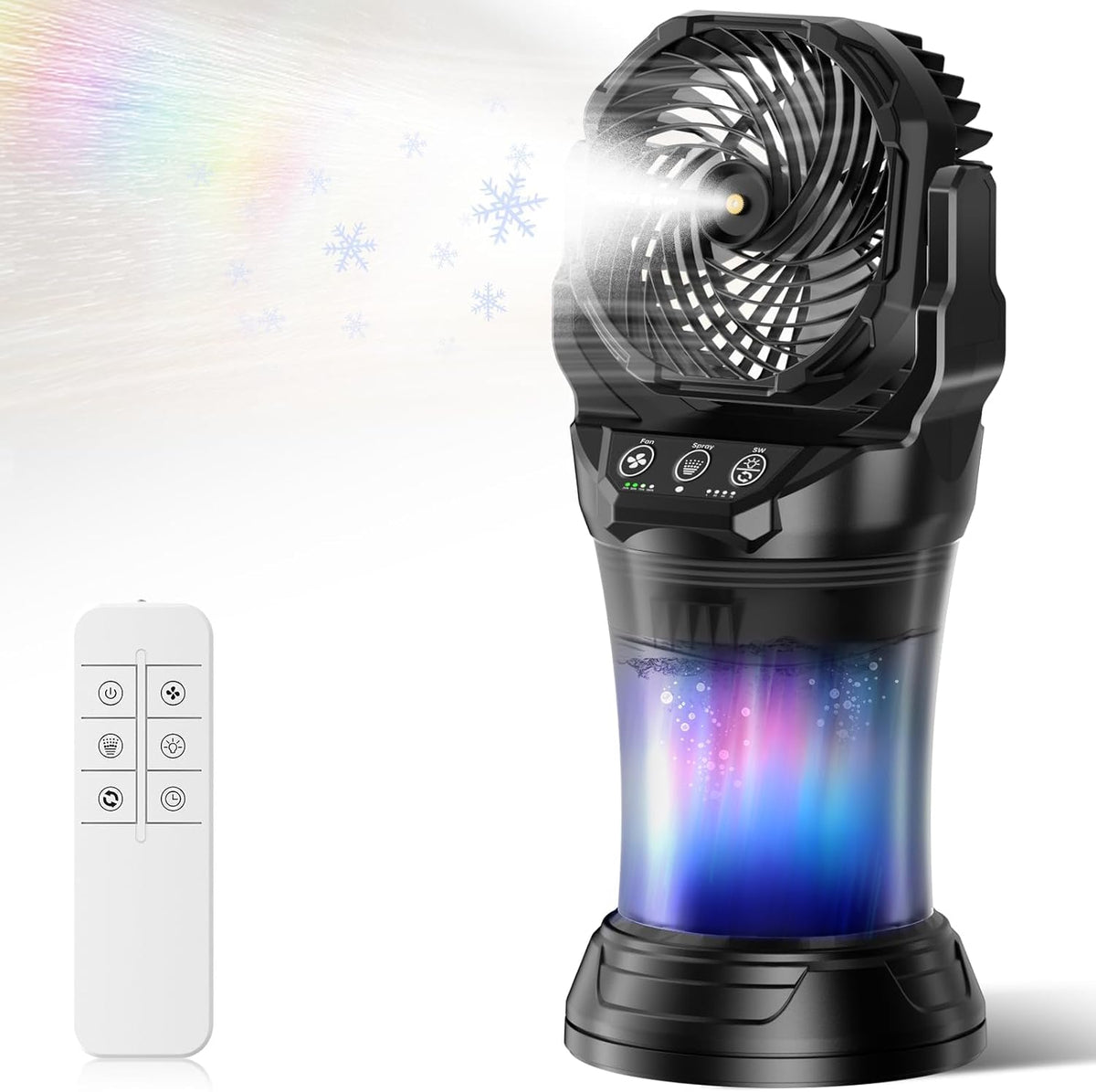 Portable Outdoor Misting Fan with 4 Mist Modes & Remote, 2L Tank & 30000mAh Battery, Powerful Cooling Mister, Extreme Heat Relief for Patio Camping Garden Backyard Tailgate Parties (Green)
