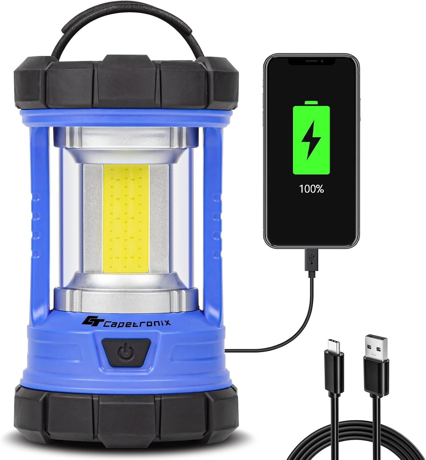 Camping Lantern, 3200LM LED Lanterns for Power Outages, 4600mAh Phone Charger & Rechargeable Lantern, 5 Light Modes Camping Lights & Lanterns for Hurricane/Emergency, CT CAPETRONIX Camping Accessories