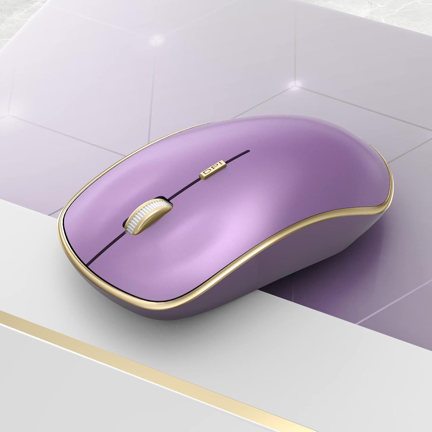 JOYACCESS Silent Wireless Mouse - 2.4G Portable & Ergonomic with 5 DPI Levels for Desktop, Notebook, PC & Laptop (Purple)