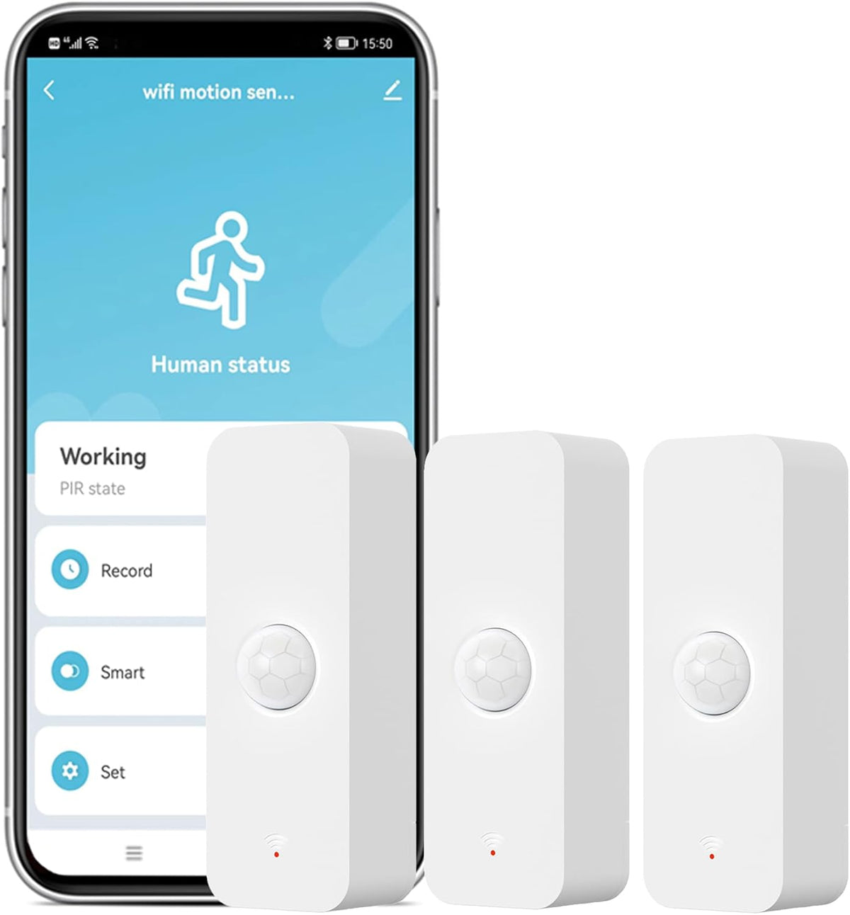 4-Pack WiFi PIR Motion Sensor: Smart Motion Detector with App Notification Alerts, Wireless Contact Sensor for Home Security and Smart Home Automation, No Hub Required, Compatible with Alexa