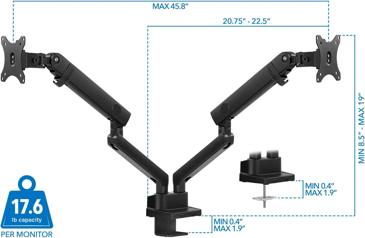 Mount-It! Dual Monitor Arm Desk Stand, 24-32" Screens