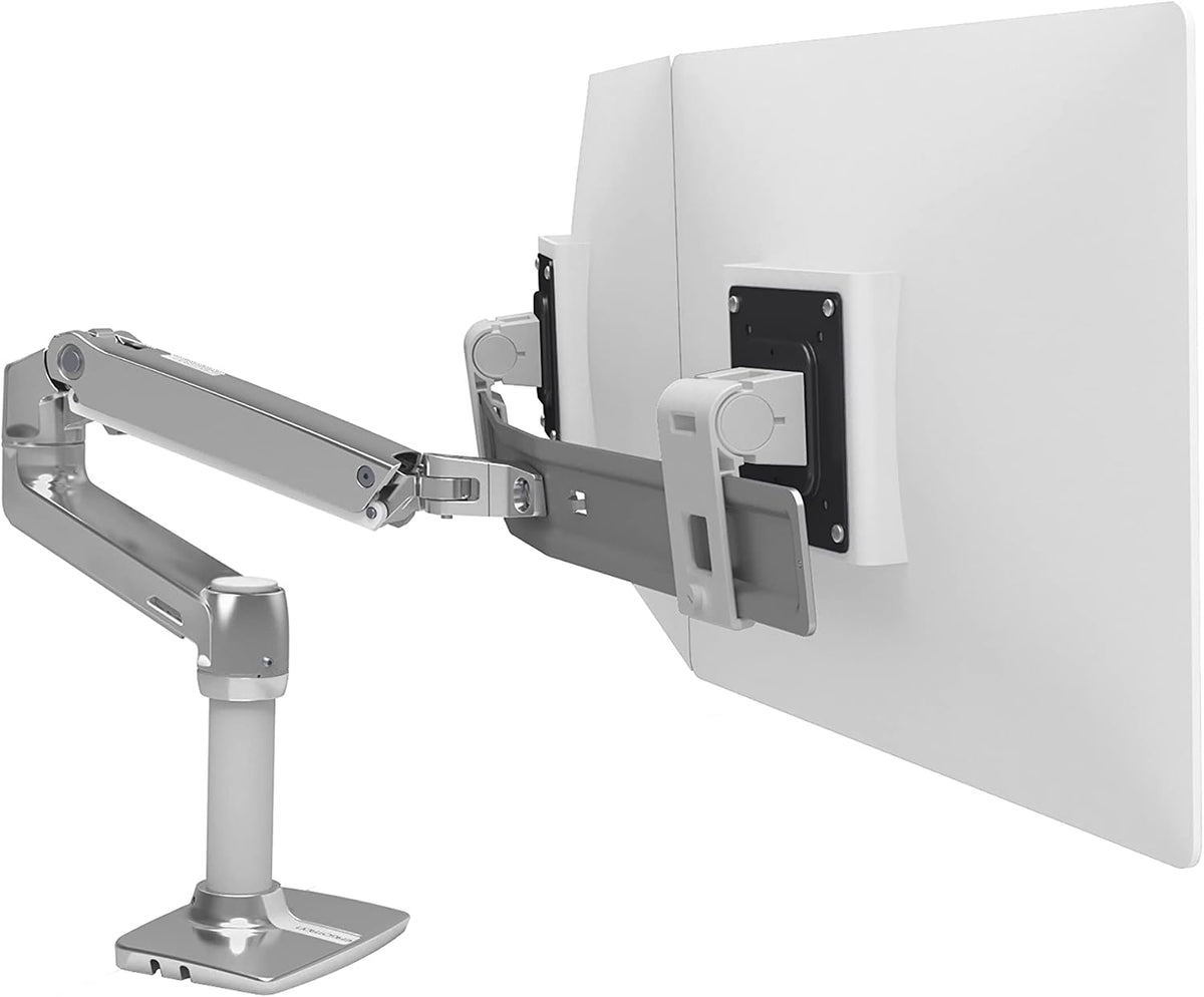 Ergotron – LX Dual Direct Monitor Arm, VESA Desk Mount – for 2 Monitors Up to 25 Inches, 2 to 11 lbs Each – White
