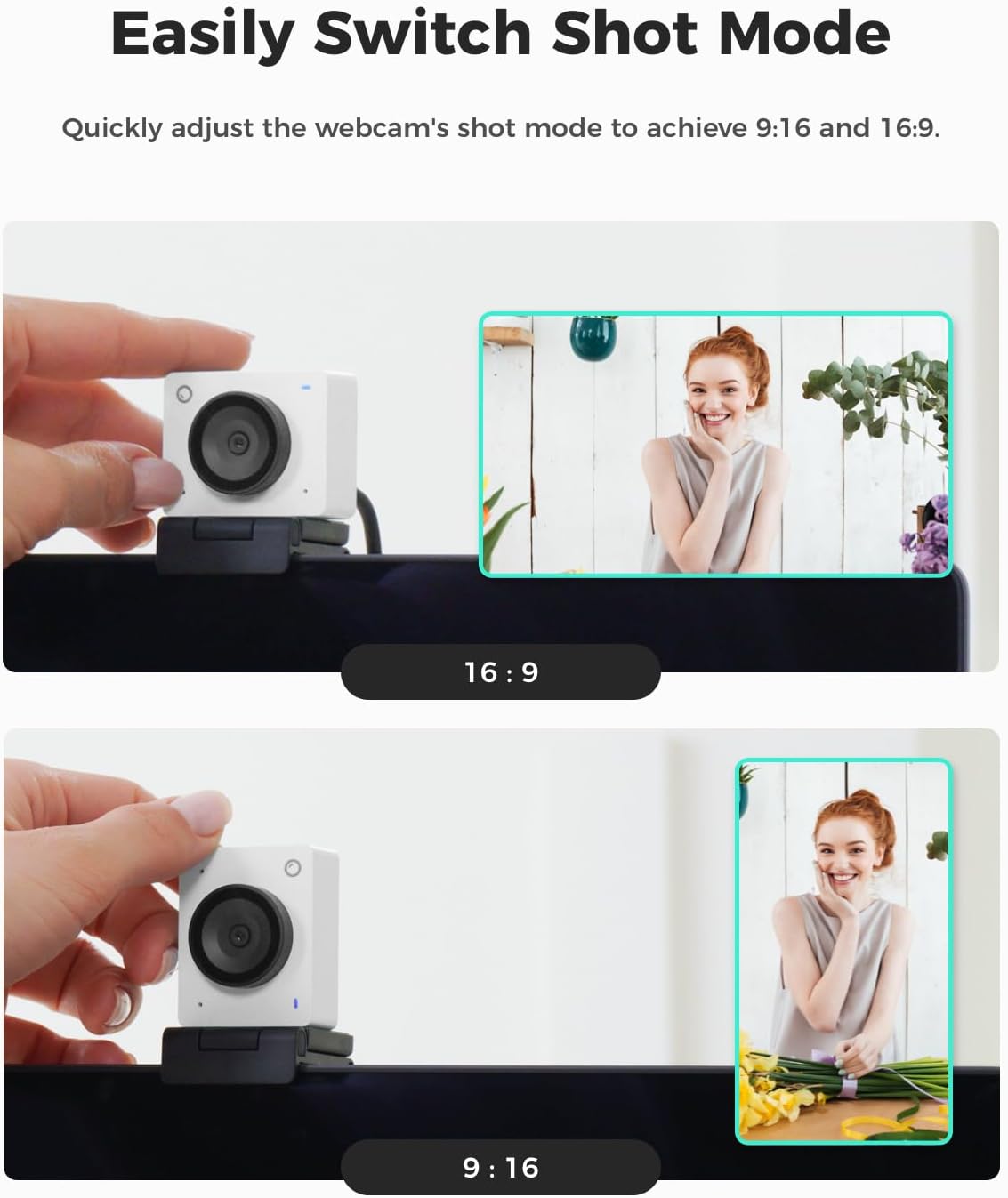 OBSBOT Meet SE 1080P 100FPS Webcam for PC, AI Framing Streaming Camera