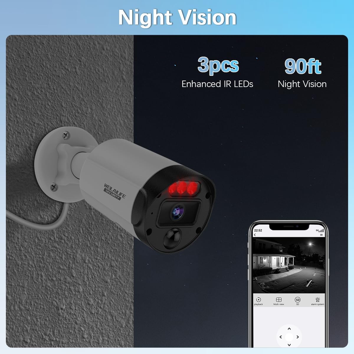 4K Outdoor Wired Security Camera System with 16" HD Monitor