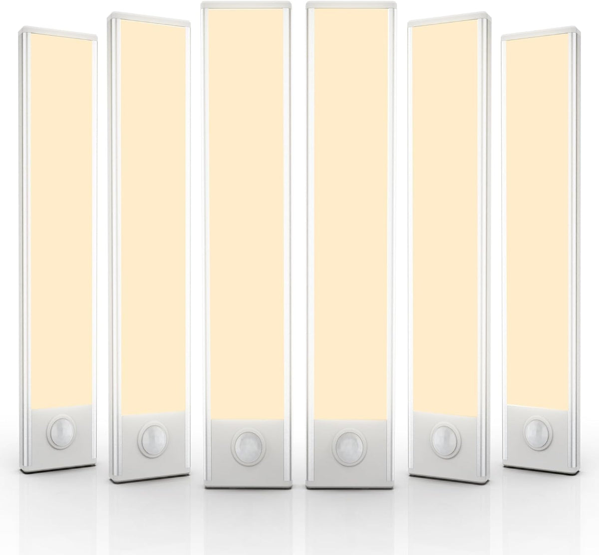 6 Pack Under Cabinet Lighting Wireless, 32 LED Rechargeable Battery Motion Sensor Light Indoor, Stick On Magnetic Closet Lights, Under Counter Lights for Kitchen, Stairs, Warm 8 in