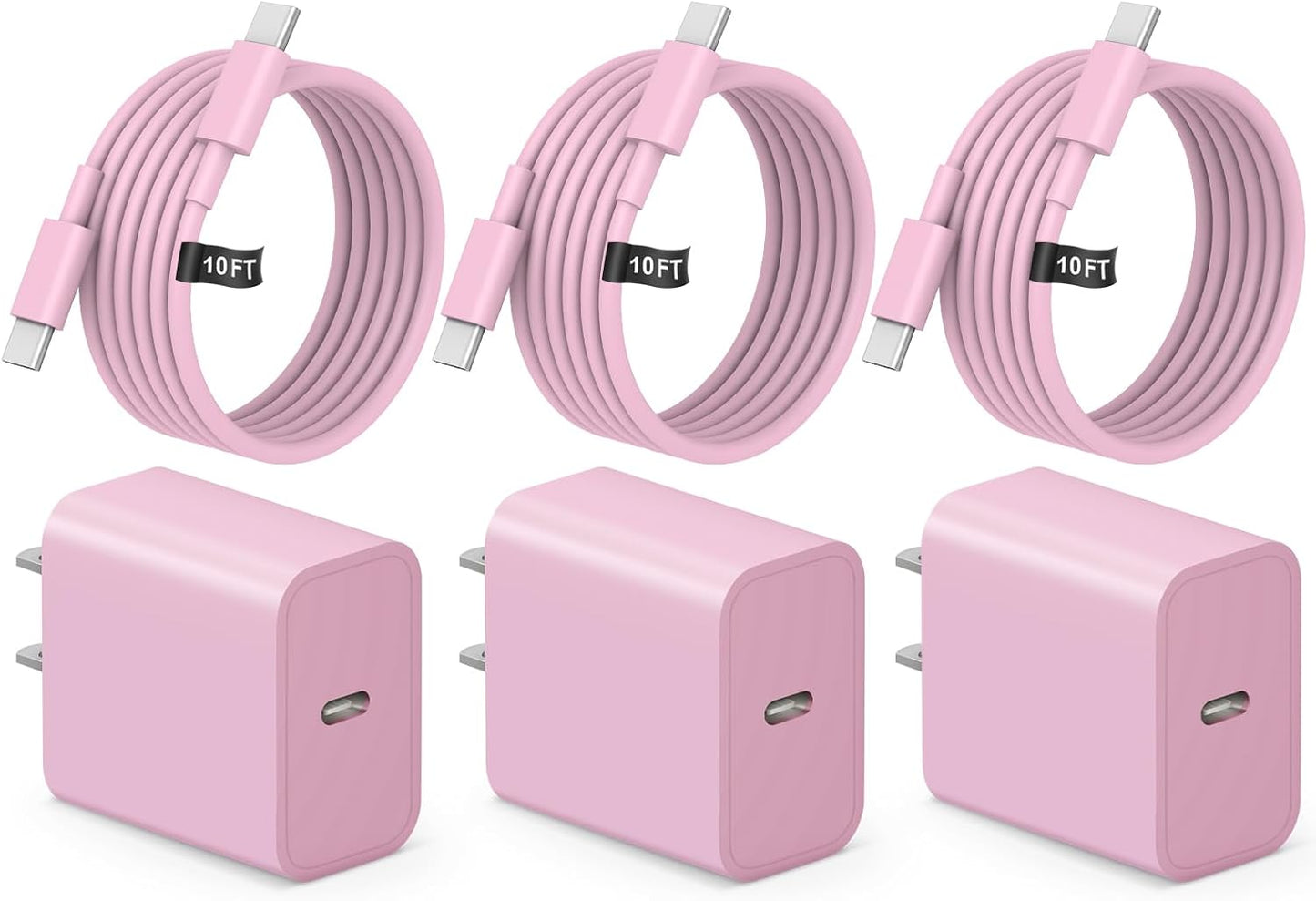 iPhone 17 16 15 Fast Charging 10FT Long USB C Charger Type C Charger 3 Pack Fast Charger USB C for iPhone 17/17 Plus/17 Pro/17 Pro Max/16/16 Plus/16 Pro Max/15/15 Pro Max,Samsung
