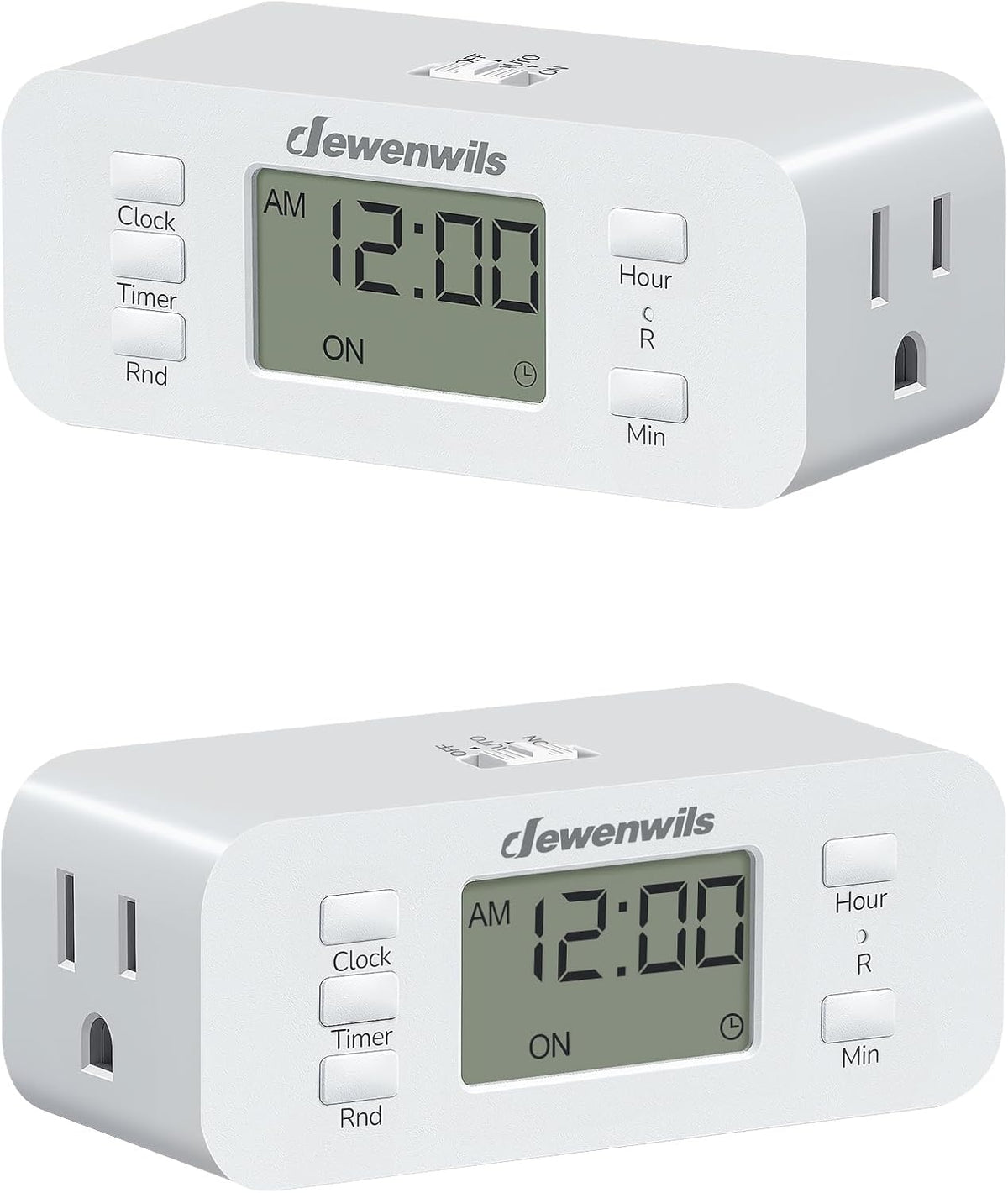 DEWENWILS Indoor 7-Day Programmable Digital Timer Outlet,2 Outlets,2 Pack