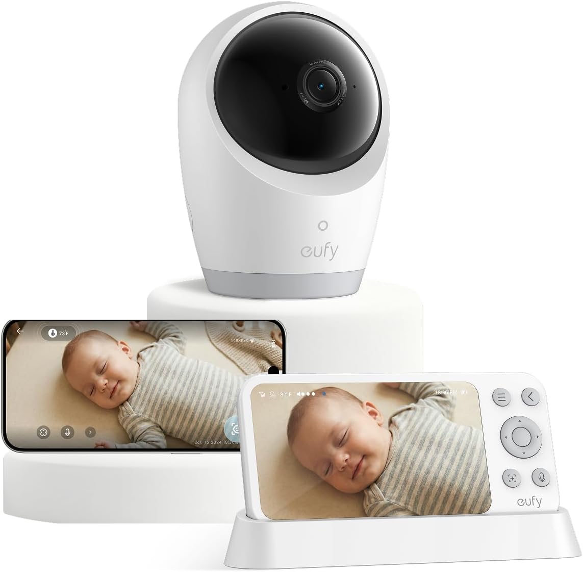 eufy Baby Monitor C10, 2K Camera, 4.5" 480p Display, No Wi-Fi