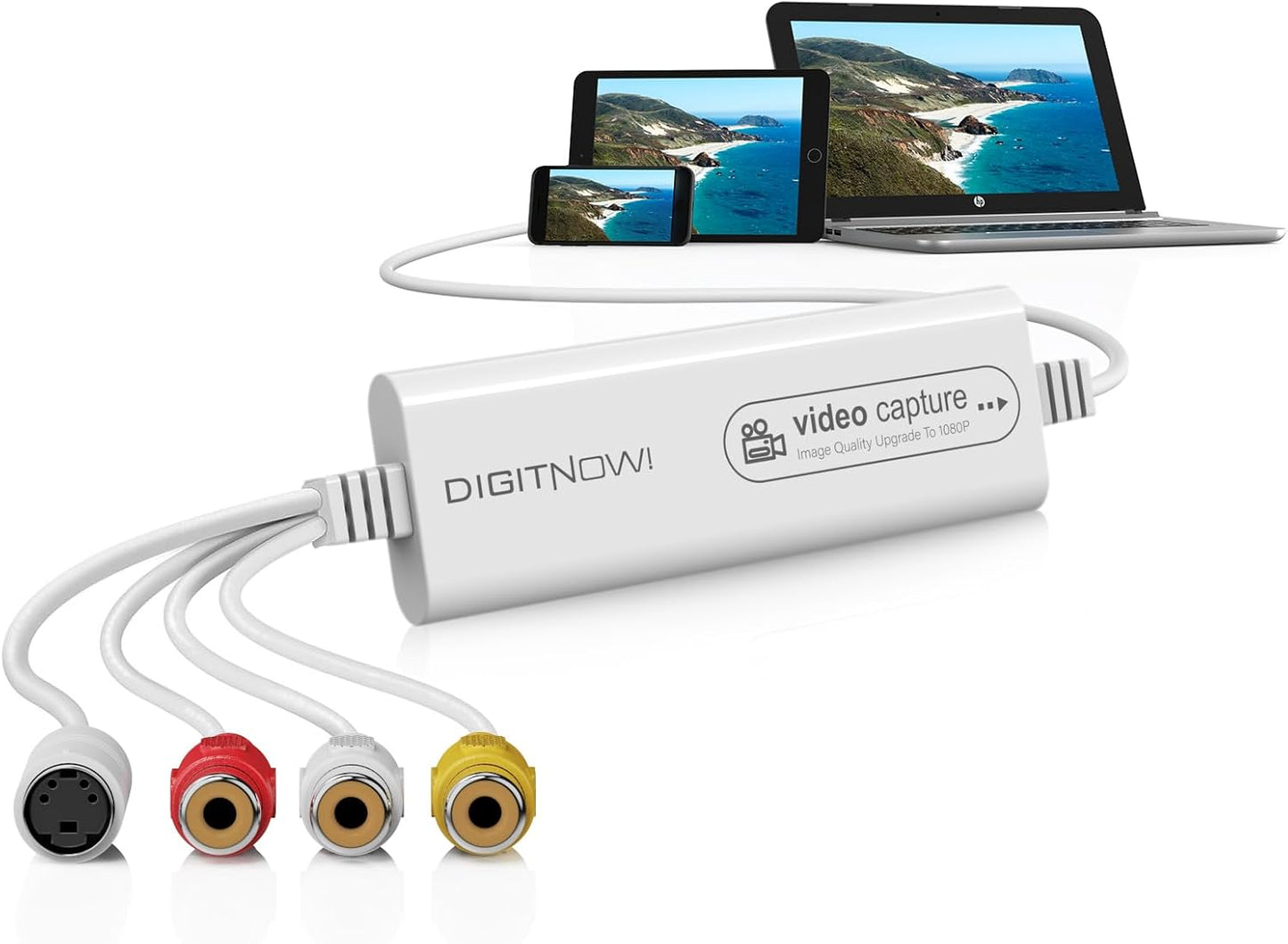 Video Capture, USB Video Capture Device, Convert VHS to Digital, VHS/VCR/Hi8/Mini DV to Digital/DVD Converter, for Tape Player Camcorder Camera PC TV OBS, for Mac OS, Android, Windows