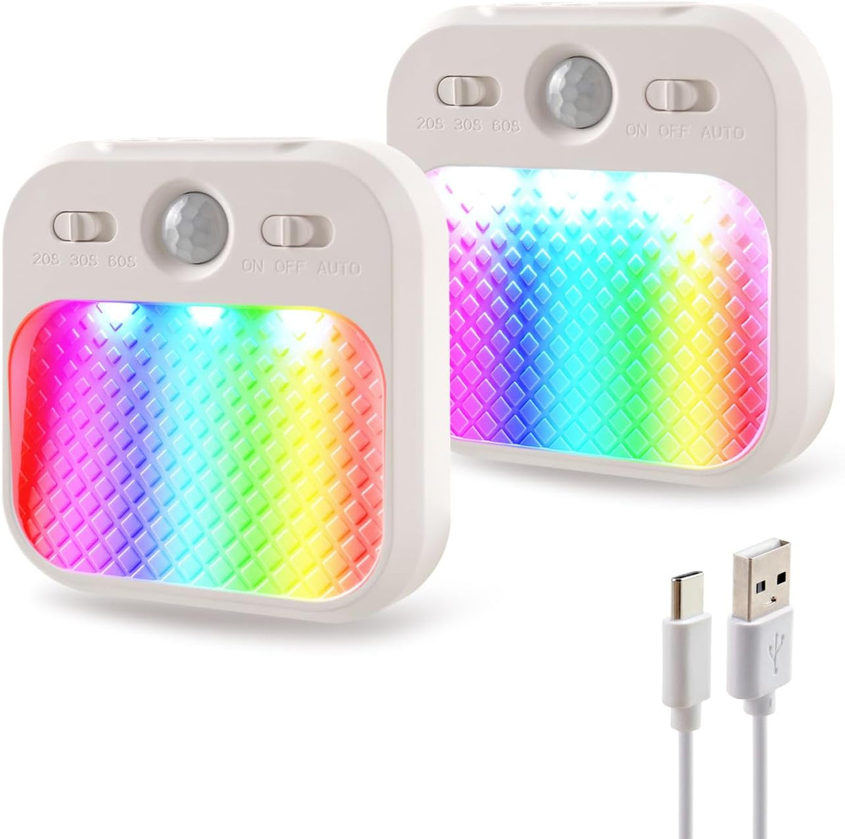 Motion Sensor Night Light 6 Pack, Rechargeable Magnetic Night Light with 3 Color Temperatures & Stepless Dimming, Timer Function, Soft Downward Anti-Glare Light for Hallway Stairs Closet Bedroom RV