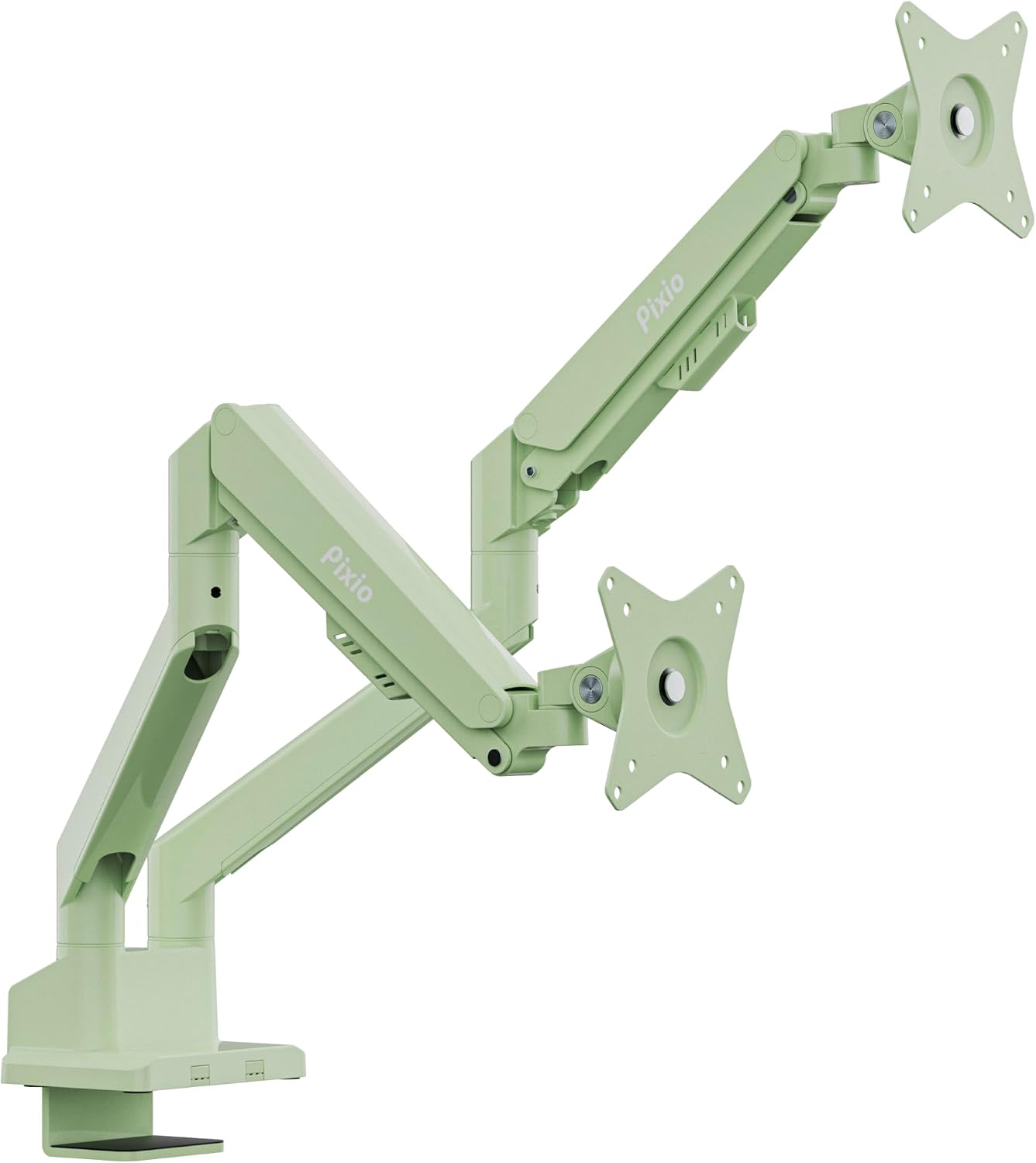 Pixio PS1S Wave White Single Monitor Arm Stand Desk Mount - Fits up to 32 inches Monitors and up to 19.8lbs. VESA Compatibility and Integrated Cable Management