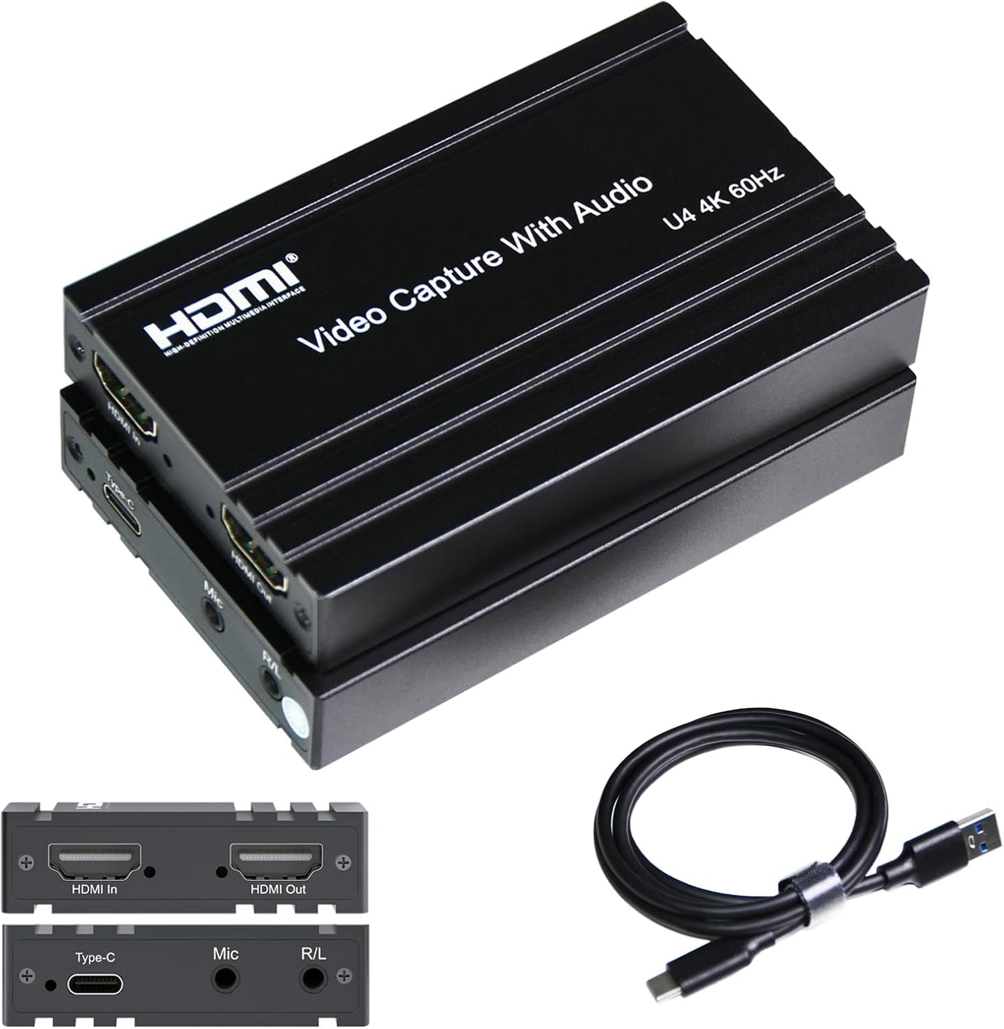 HDMI to USB 3.0 Video Capture Card, Cam Link 1080P60 Game Capture Card Device for Streaming Recorder, Live Broadcasting, Compatible with Nintendo Switch,Xbox,PS4 (VLC/OBS/Amcap)