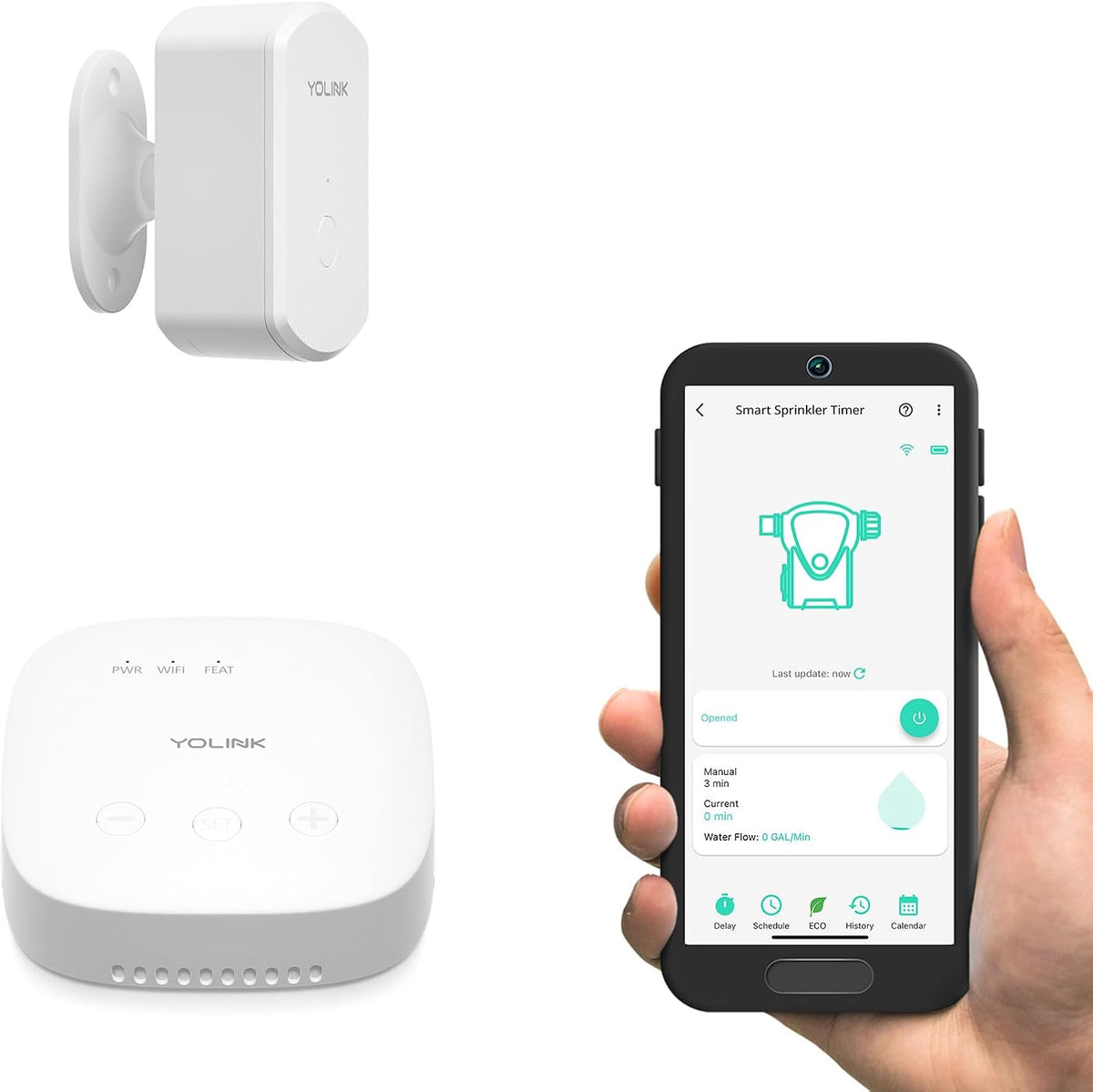 YoLink SpeakerHub & Two Motion Sensor Smart Home and Security Kit – Audio Hub Plays Tones/Sounds, Spoken Messages, LoRa-Powered ¼ Mile Range, WiFi Required