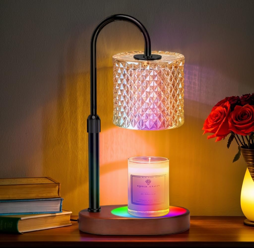 Candle Warmer Lamp with 7 LED Color Changing, Timer Dimmer Height Adjustable, Candle Warmer with RGB Model Home Decor for Mom, Wife, Lover, Friend