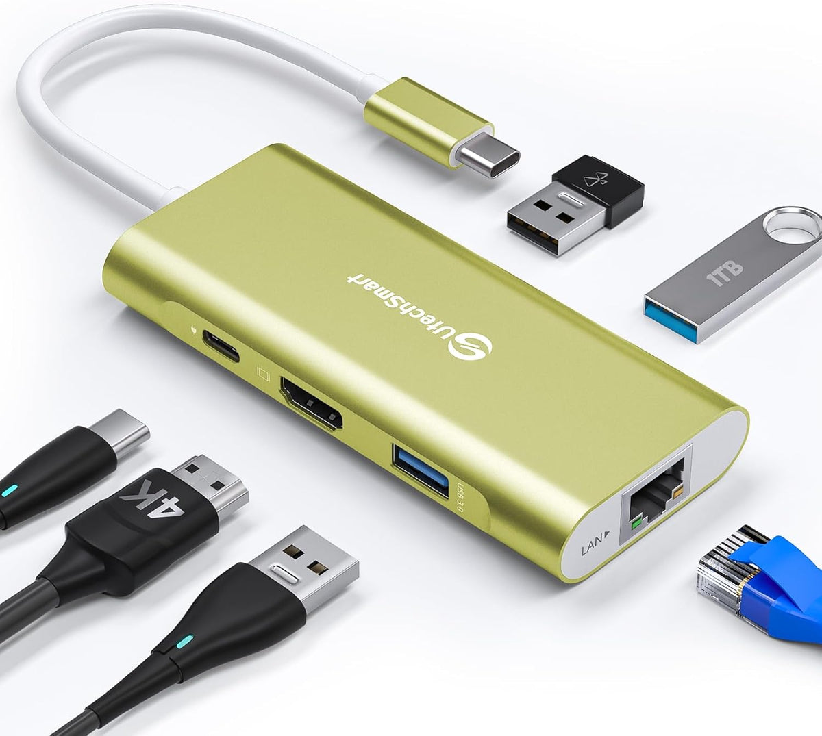 UtechSmart USB C Hub 6 in 1 Multiport Adapter for MacBook Pro/Air