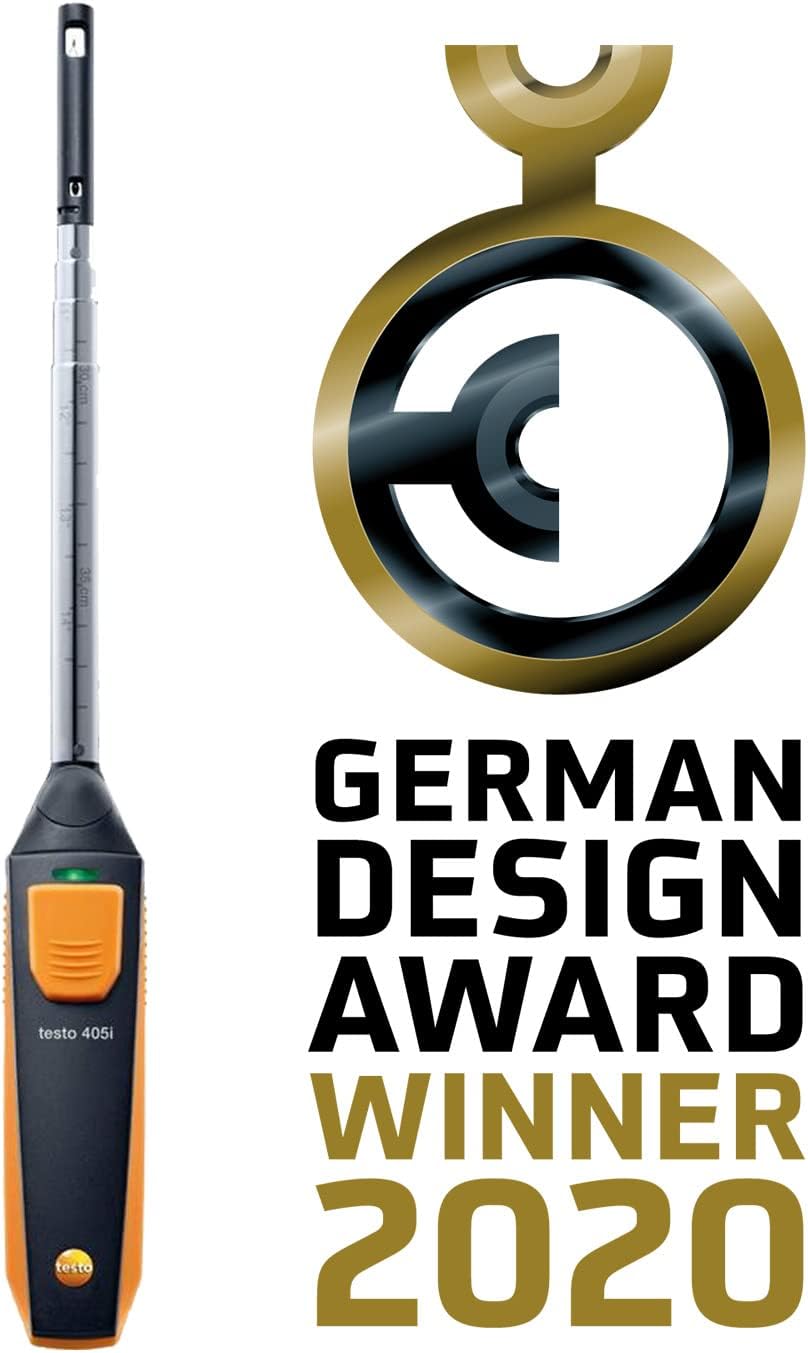 testo 405i Anemometer Handheld for Air Celocity, In-Duct Airflow and Temperature – CFM Meter with Extendable up to 15" Telescopic Shaft - Wind Meter with Bluetooth and App Operation
