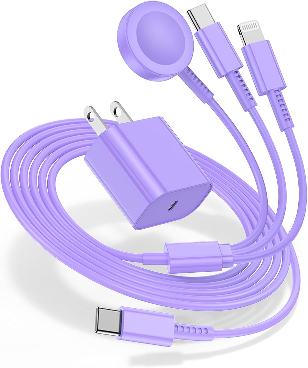 for Apple Watch Charger Fast Charging,3 in 1 Multi Chargers Cable with 20W USB C Charger, iWatch Charger Cord 6FT for iWatch Series Ultra 3/2/SE 3/11/10/9/8/7/6/5/4/iPhone17 15 16 Pro Max/14/13/12/11