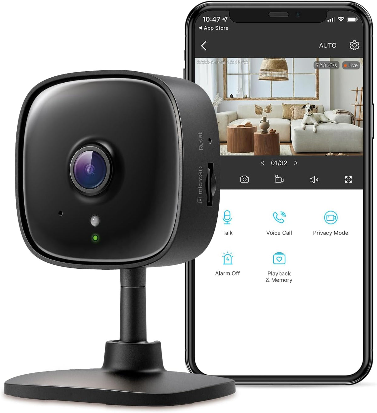 Tapo 1080P Indoor Security Camera, Baby Monitor, Dog Camera, C100(4-Pack)