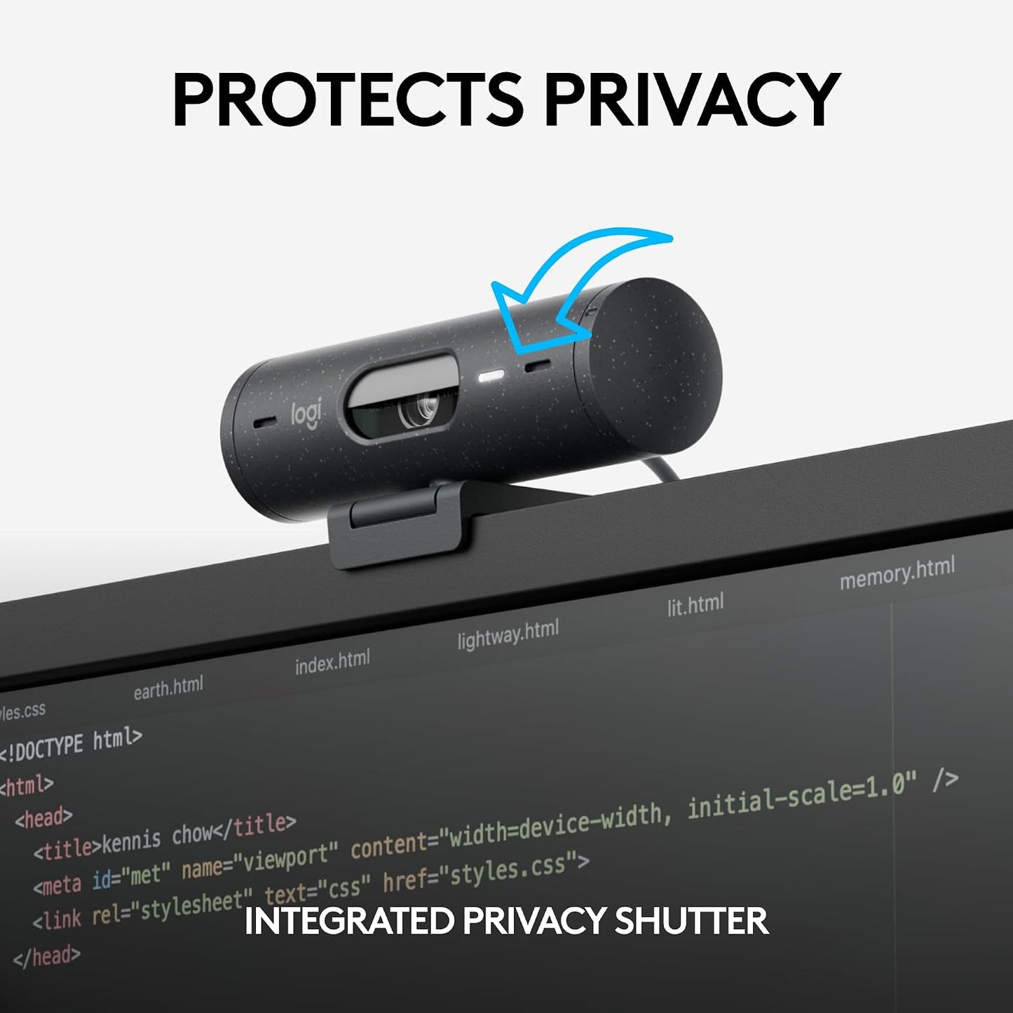 Logitech Brio 505 Full HD 1080p Business Webcam with Auto Light Correction | Auto framing, dual noise reduction mics, integrated privacy shutter, compatible with Teams, Meet, and Zoom, TAA compliant