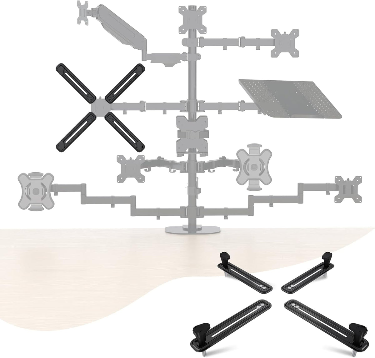 Pholiten Single Monitor Arm, Gas Type, Double Articulated