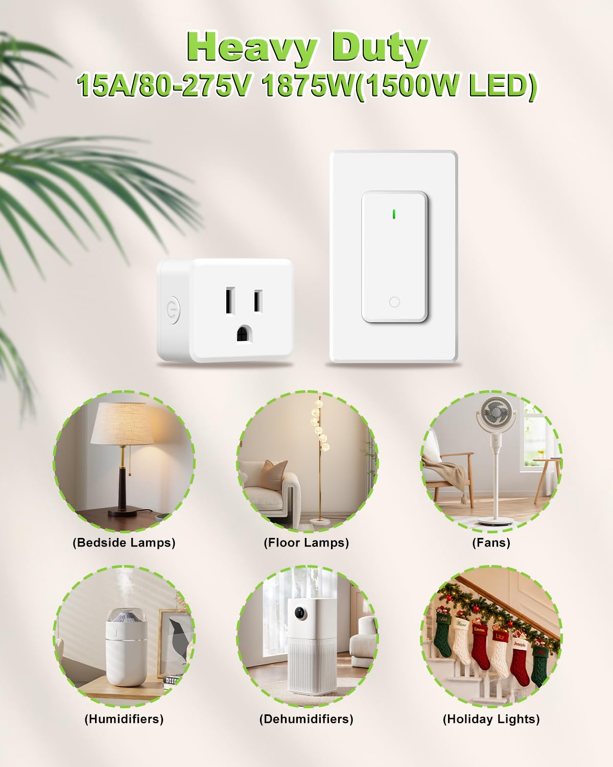 Greencycle Remote Control Outlet Plug with 2 Detachable Wireless Switch