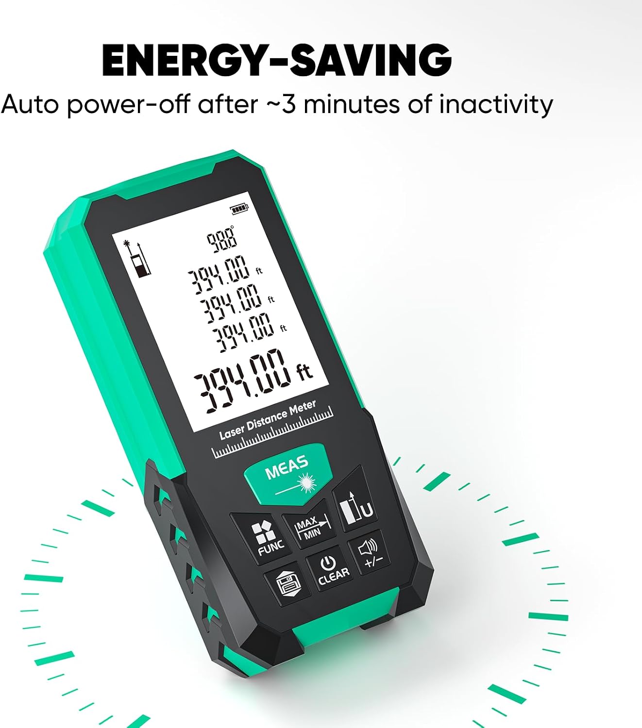 Laser Measuring Tool, Laser Measure with Level for Distance, Area, Volume and Pythagoras Measurement, Indoor Outdoor, Battery Included