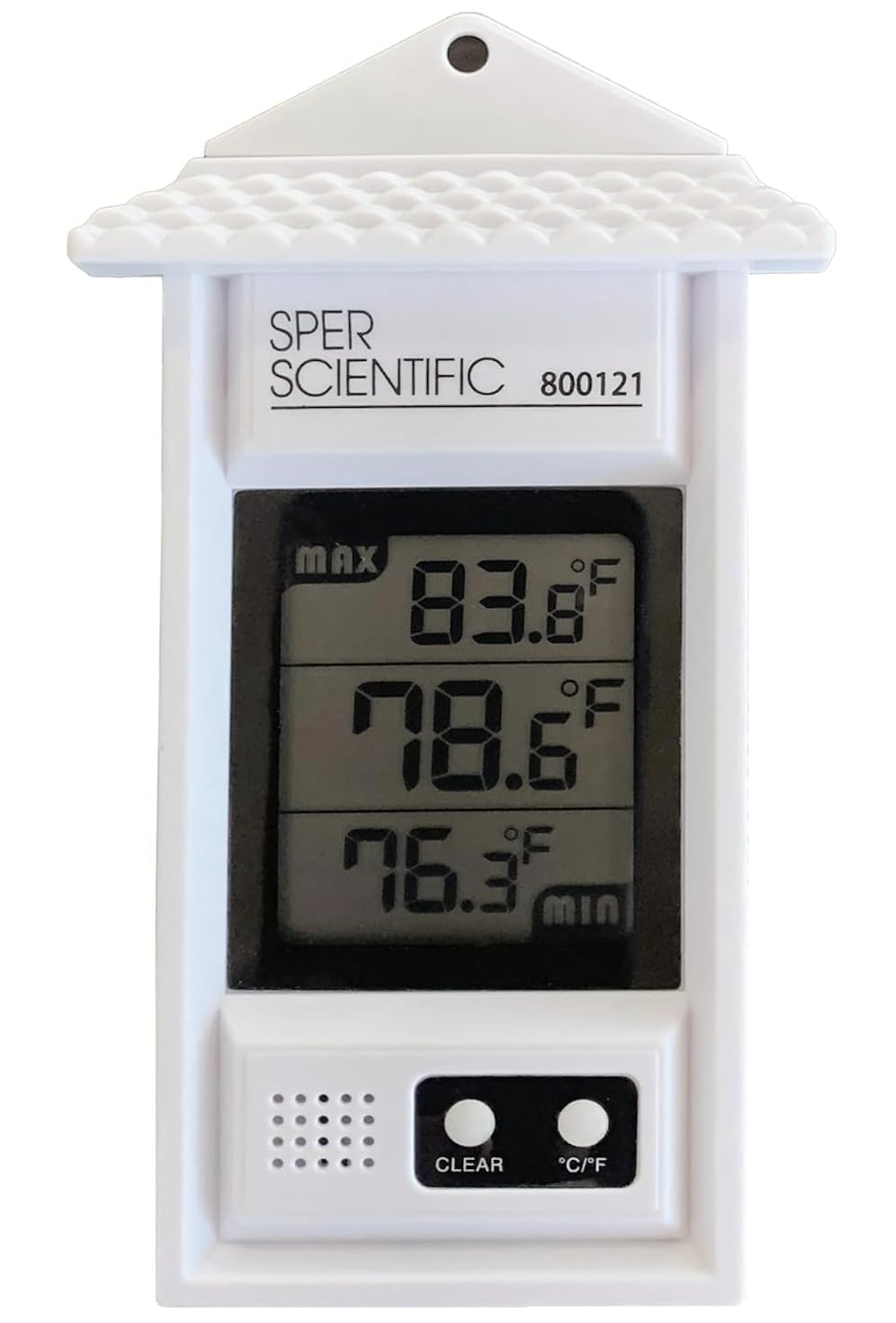 Sper Scientific Compact Digital Min/Max Thermometer 800121 - Wide Range Temperature Logger with Clear LCD Display - Ideal for Laboratories, Food Storage, HVAC & Greenhouses - 2 pc