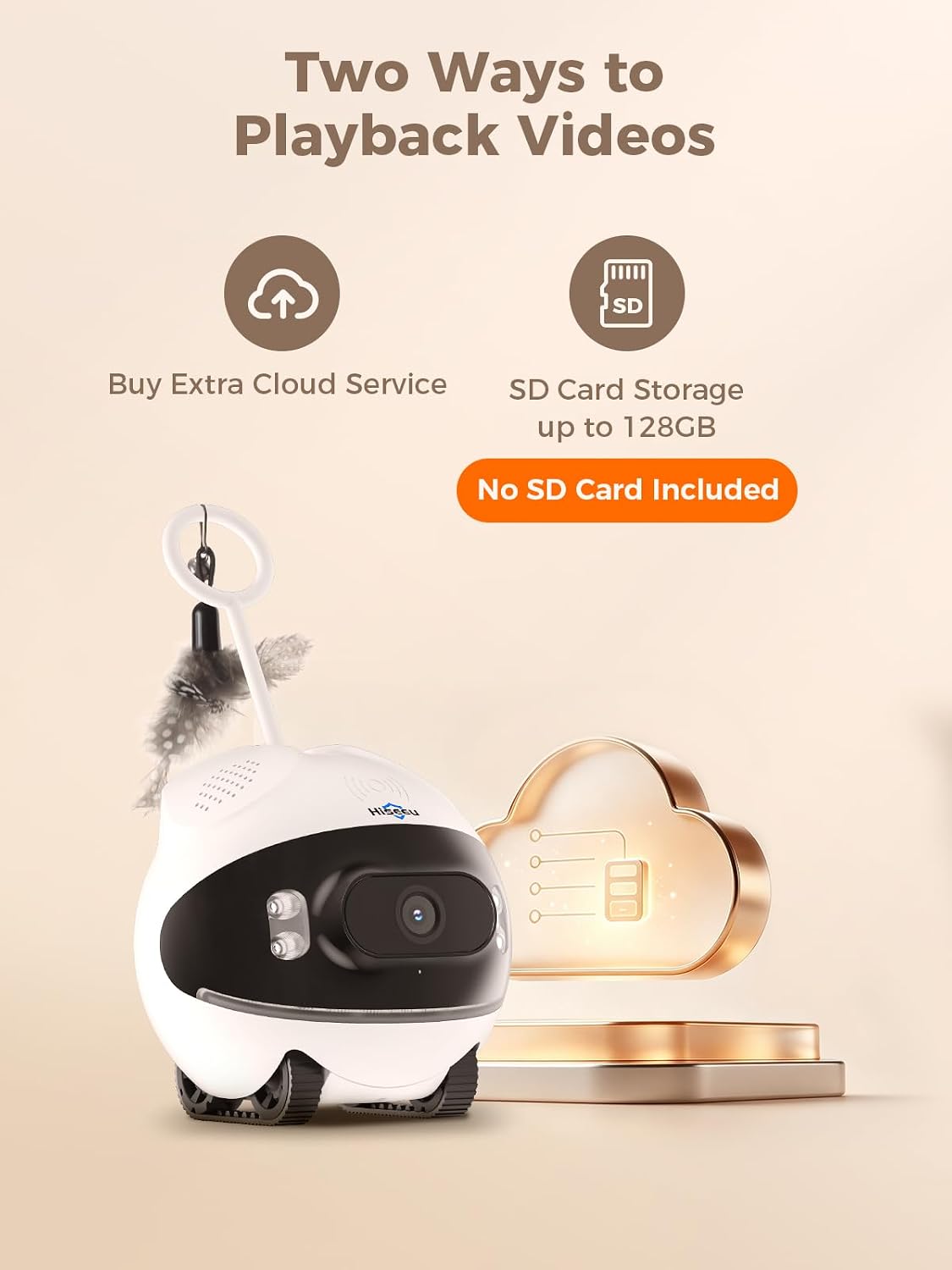 Hiseeu 5MP Wireless Security Camera Indoor, Home Pet Robot Companion