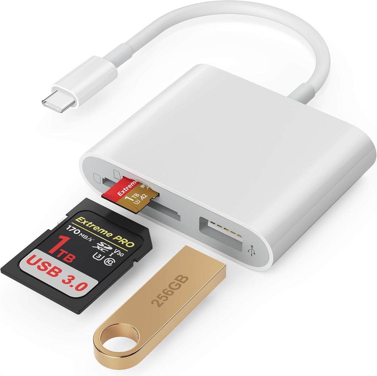 SD Card Reader, USB 3.0 Type C High Speed to SD/TF Card Adapter for iPhone 17/16/15 Pro Max Memory Card Reader with SD MicroSD USB 3 Port for Mac/iPad/MacBook Pro/Air Android Phone Tablet (TerraCotta)