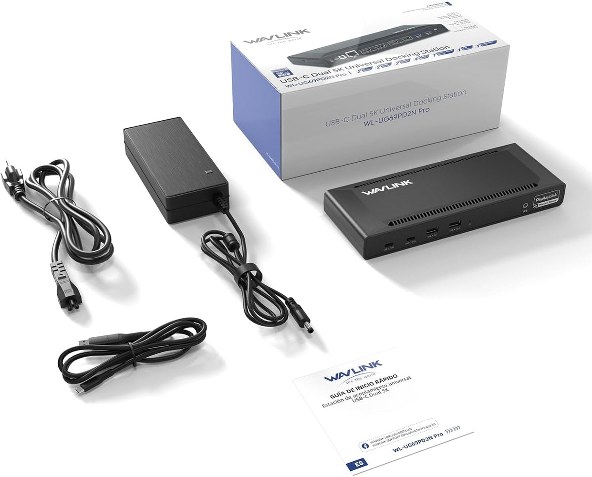 WAVLINK USB C Displaylink Docking Station Dual 4K@60Hz(2 HDMI+2DP)