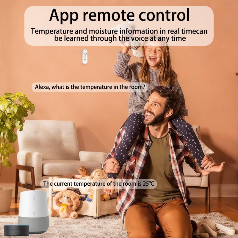 Loopo Smart WiFi Hygrometer Thermometer, 2.4GHz Indoor Temperature Humidity Sensor with Tuya Smart Life App Alerts, Remote Monitoring, Smart Home, Works with Alexa & Google, No Hub Needed,(4pack)