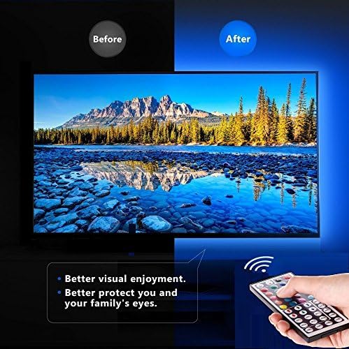 USB LED Strip Lights Kit, 4 Pre-Cut 1.64ft/6.56ft RGB LED Light Strips, Color Changing TV Backlights with Remote, RGB 5050 Bias Lighting for TV, PC, Monitor, Home Theater, DIY Decoration