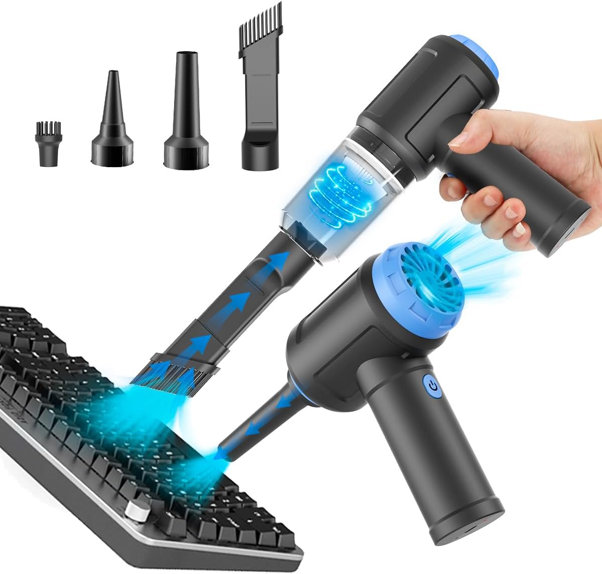 Meudeen Air Duster - Computer Vacuum Cleaner - for Keyboard Cleaning - Cordless Canned Air - 110000RPM Powerful PC Cleaner(Air-01)