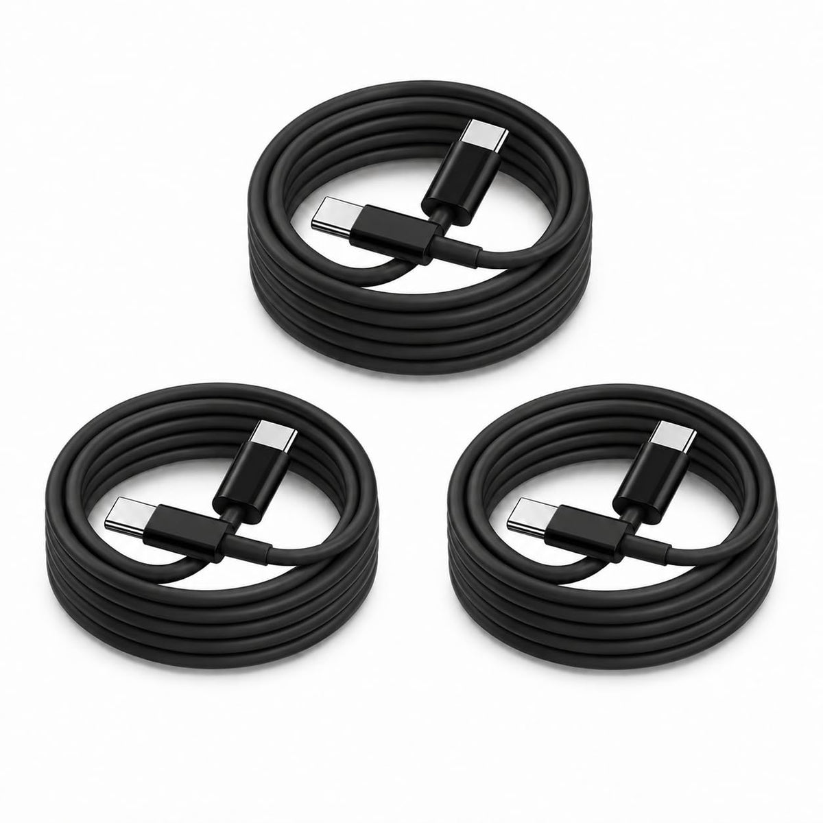 60W USB C to C Cable 3Pack 6FT PD 3.0 Fast Charging for iPhone 18/17 / Duo