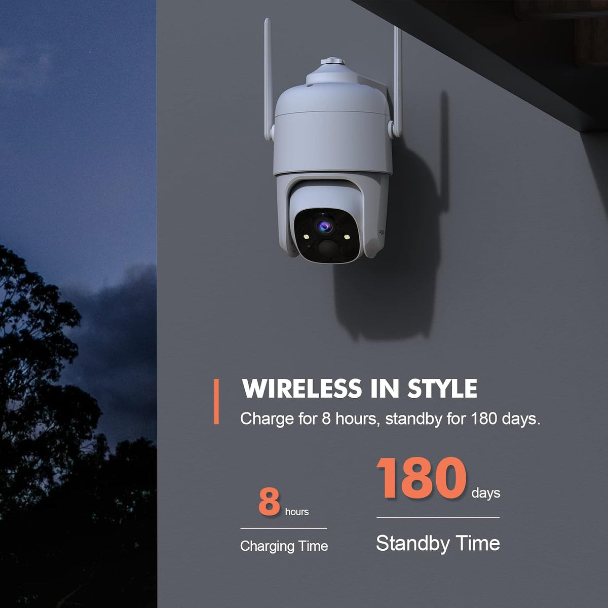 Dzees 360° PTZ Security Cameras Wireless Outdoor WiFi 4-Pack