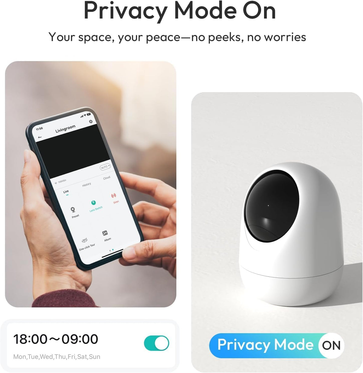 Rraycom 2Pack Indoor Security Camera 5G/2.4 GHz Wi-Fi, Baby & Pet Monitor