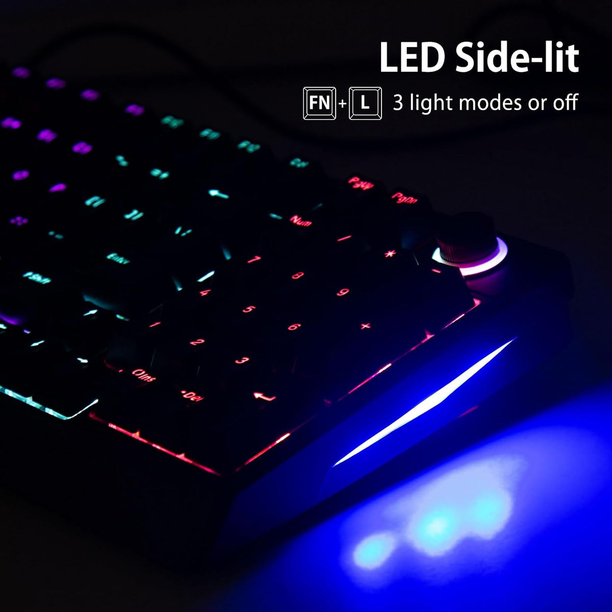 HUO JI 96% Mechanical Gaming Keyboard Wired, LED Backlit, Liner Red Switch