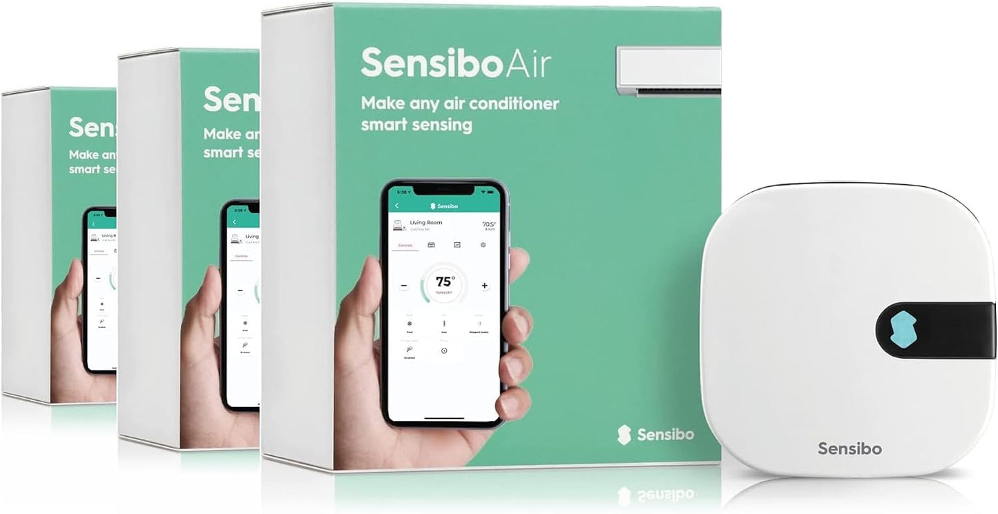 Sensibo Air - Smart Air Conditioner Controller. Apple HomeKit Certified. 60-Seconds Installation. Maintains Comfort and Energy Saving Features. Compatible with Google, Alexa, Apple HomeKit & Siri