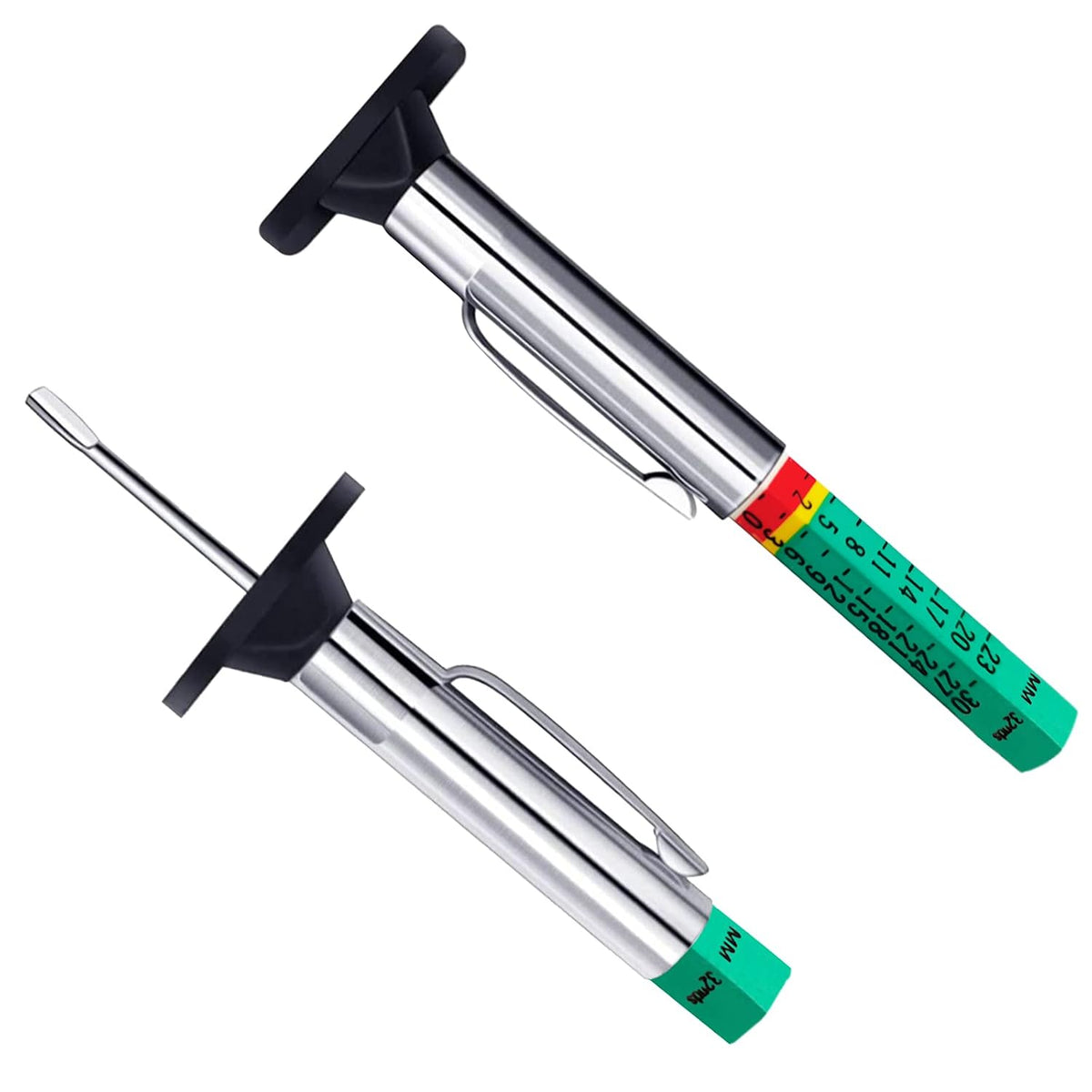 Tire Tread Depth Gauge,Digital Tire Tread Depth Gauge in 1Inch/25.4mm with Color-Coded Bar, Easy Read Tire Depth Gauge for Cars, Trucks, Motorcycles