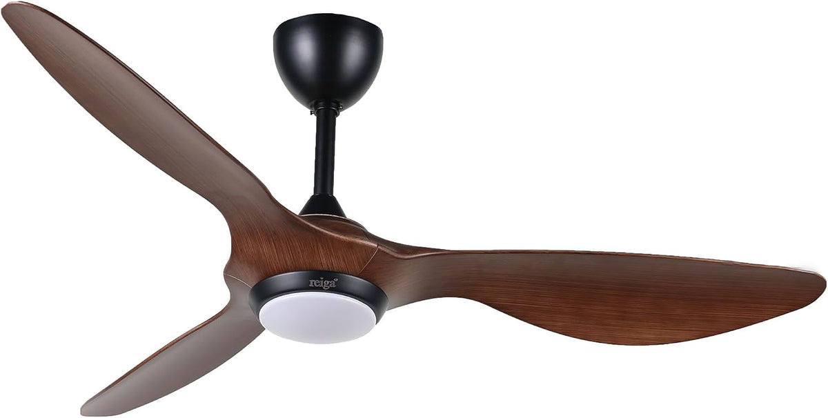 reiga Silver 52" Smart Ceiling Fan with Light, Quiet DC Bedroom 3 Blade Fan