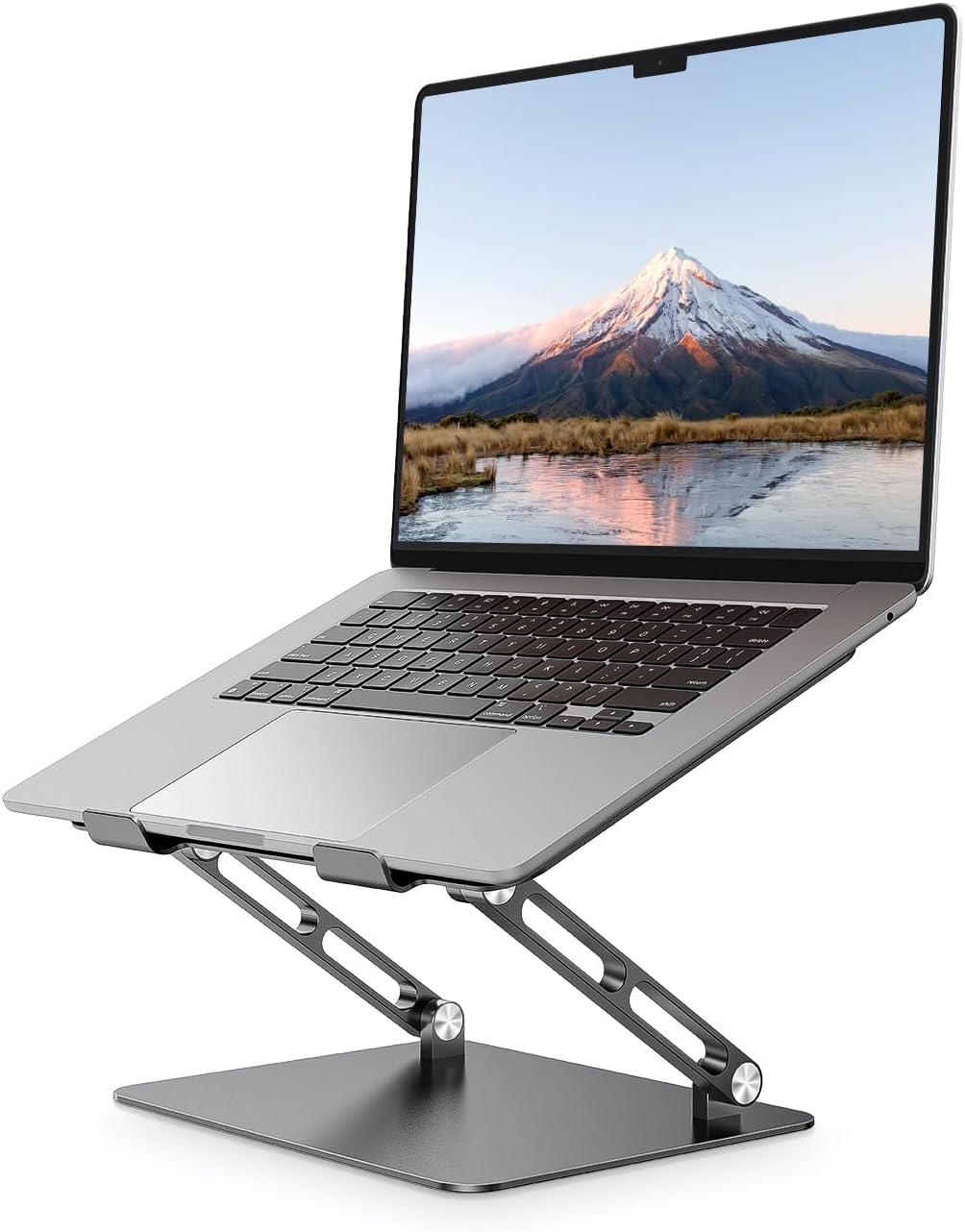 JOIOT Ergonomic Laptop Stand,Adjustable Riser for 10-17.3” Computer | Aluminum Stand,Ventilated cooling holes, relieves neck strain, stable support, perfect for home office, study, video call use